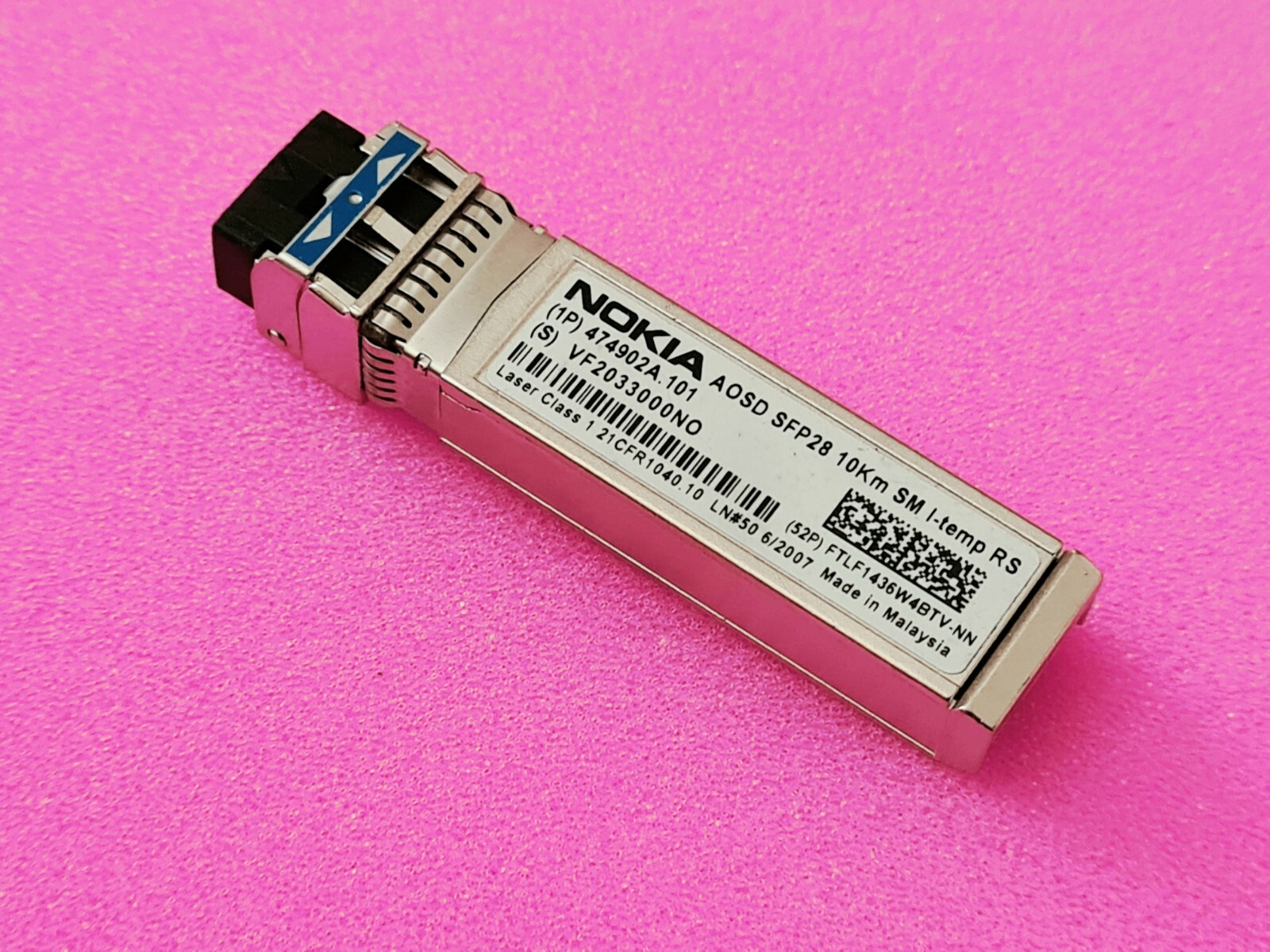 Genuine NOKIA AOSD 474902A.101 SFP28 25G LR 10km 1310nm I-Temp FTLF1436W4BTV-NN