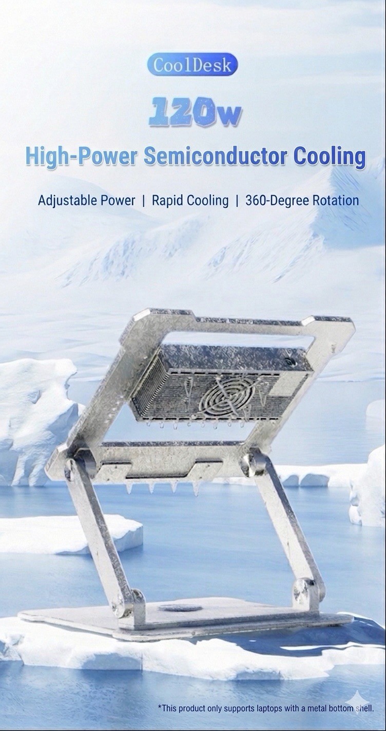High-Power Adjustable Semiconductor Cooling Stand For Laptop And Tablets