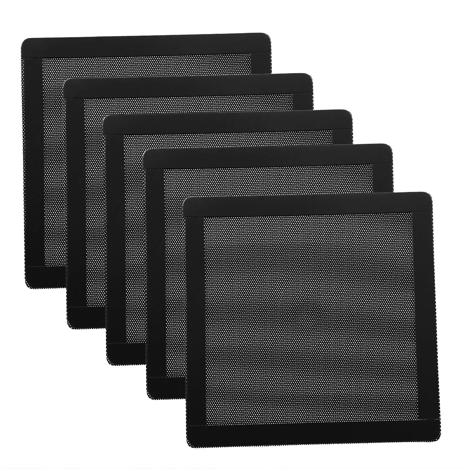 120Mm Magnetic Frame PVC PC Computer Fan Dust Mesh Cover Grills Black 5Pack |