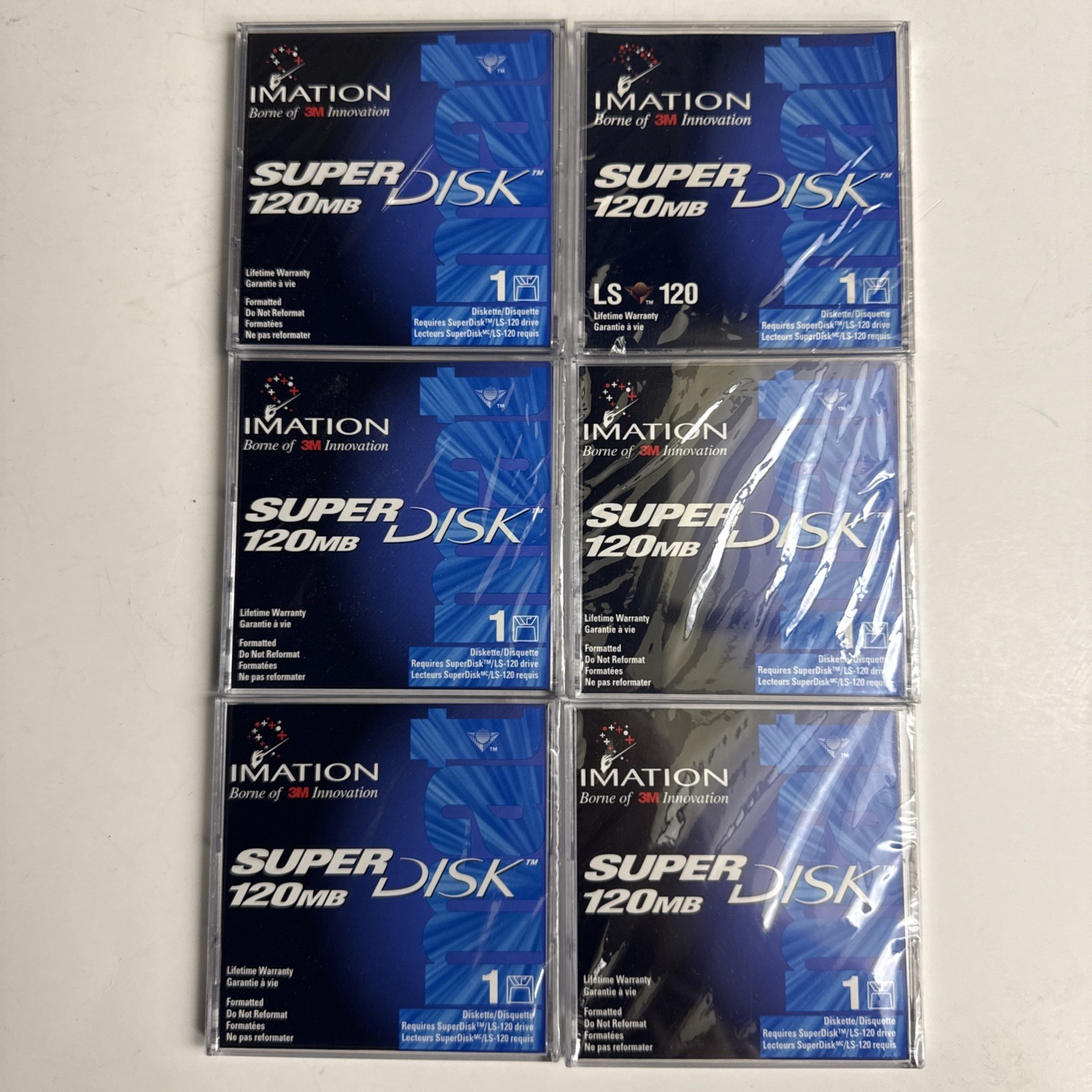 Lot Of 6 Imation Super Disk 120 MB Brand New Sealed LS-120 Superdisk