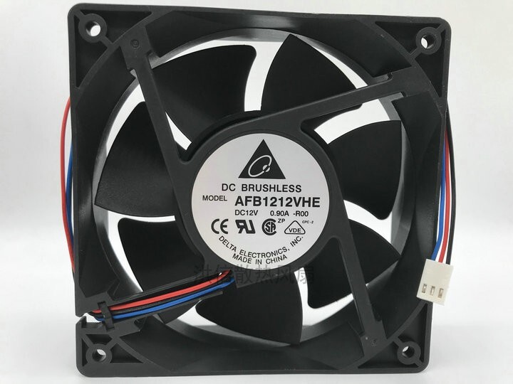 Delta AFB1212VHE 12V 0.90A 12CM 12038 120mm high air volume double ball fan 3pin