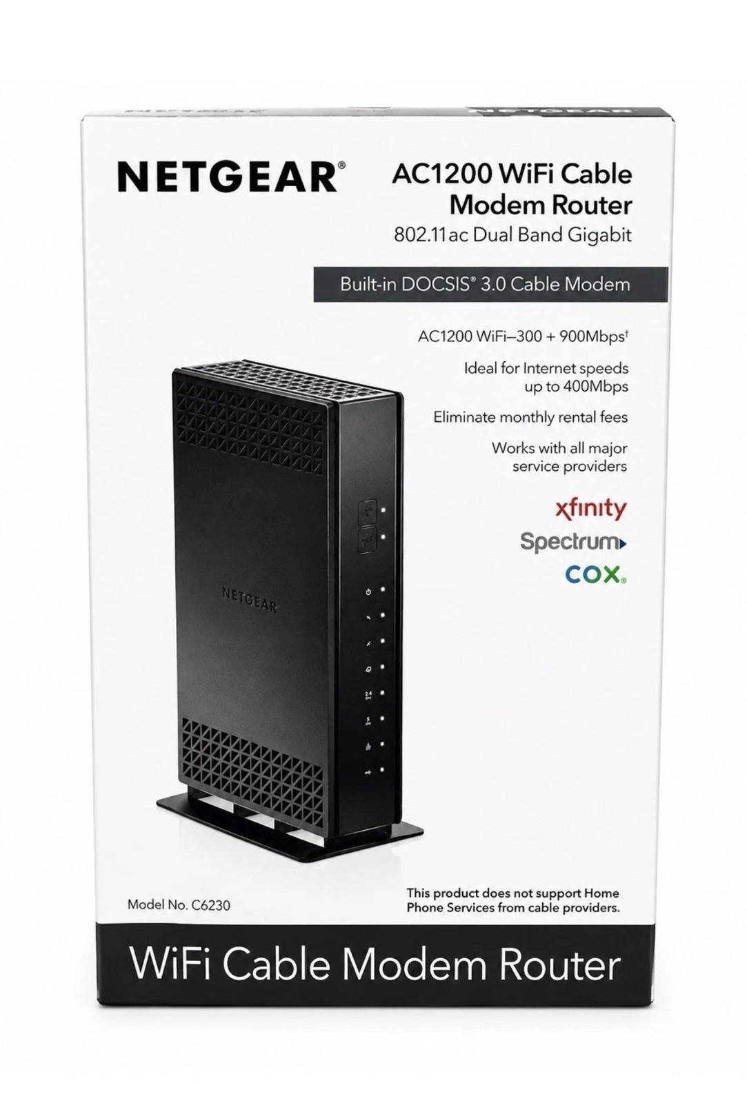 NETGEAR C6230 AC1200 WiFi Cable Modem Router DOCSIS 3.0 Open Box Complete