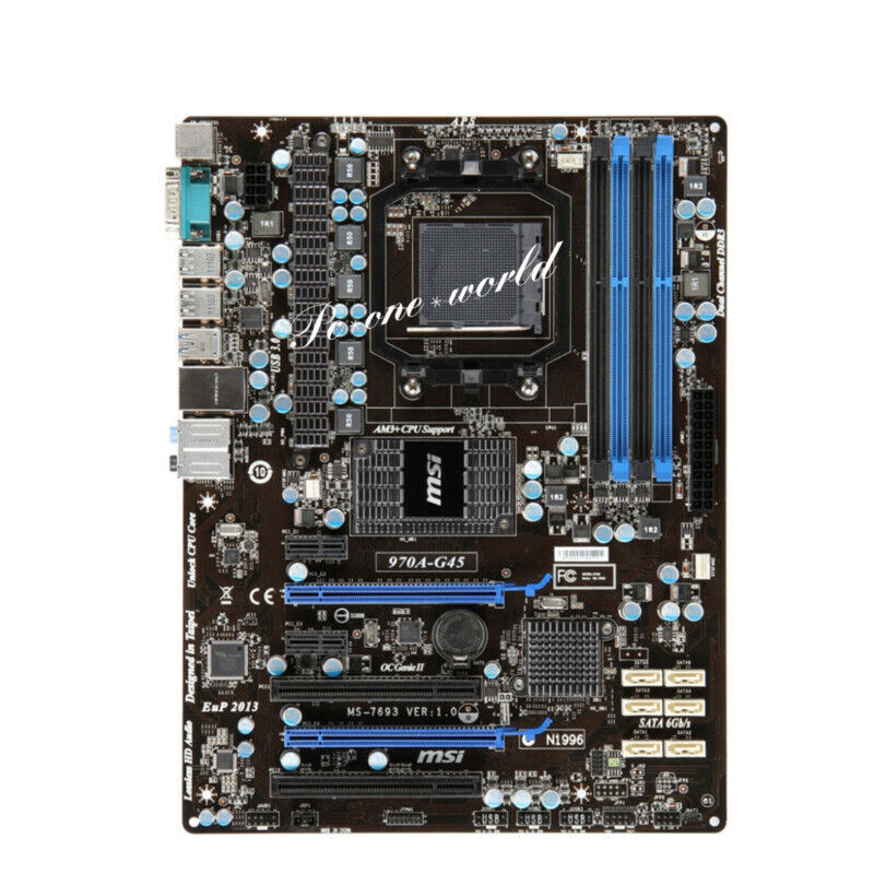 MSI 970A-G45 Motherboard AMD 970 Socket AM3+/AM3 DDR3 DIMM USB3.0 SATA III ATX