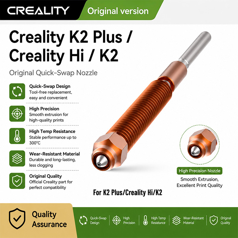 Creality K2 Plus/Creality Hi/K2 Original "Unicorn" K2P Quick-Swap Nozzle-0.4mm 