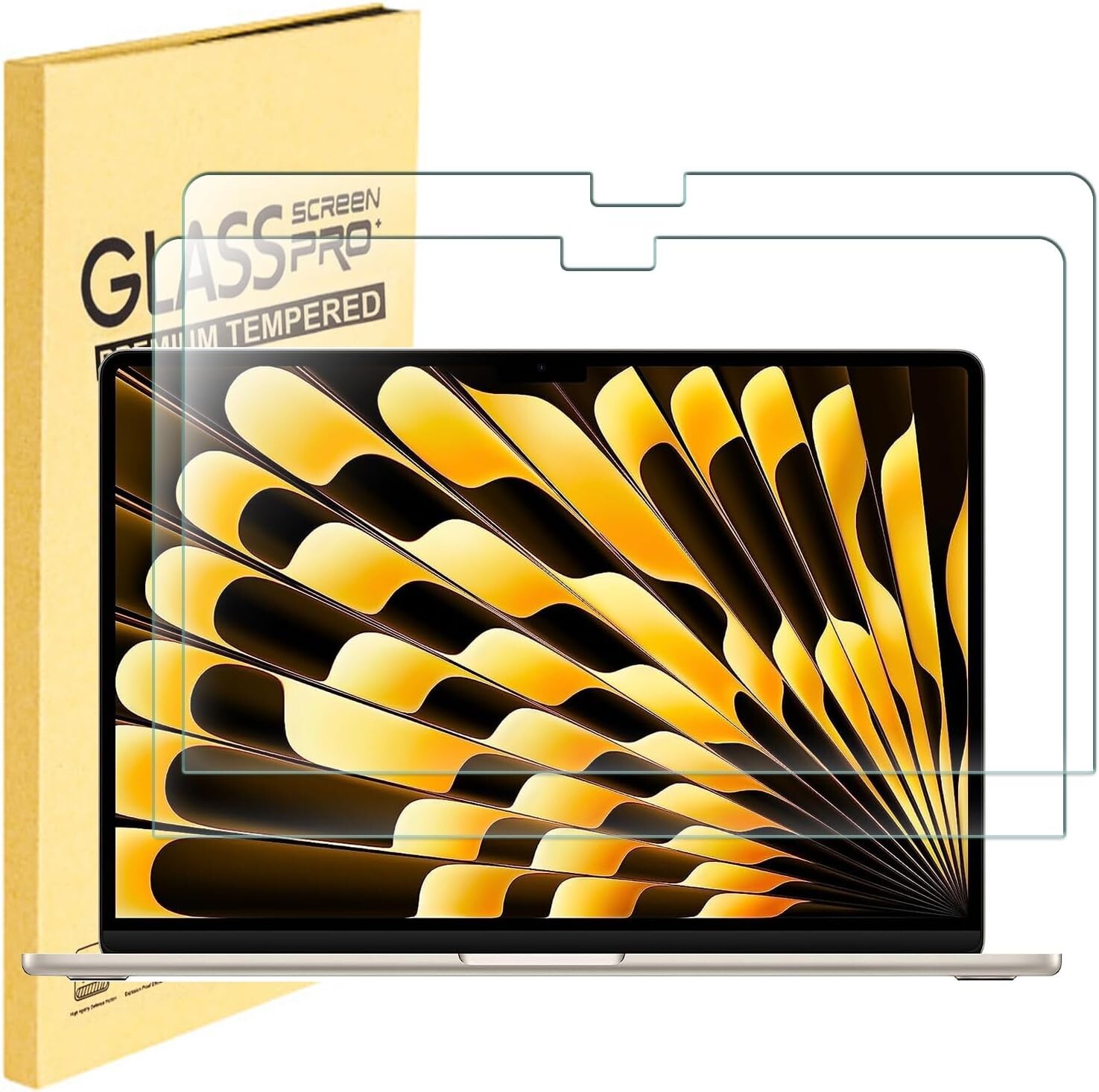 2 PCS For 2025 MacBook Air 15-inch M4 Chip Tempered Glass Screen Protector Saver
