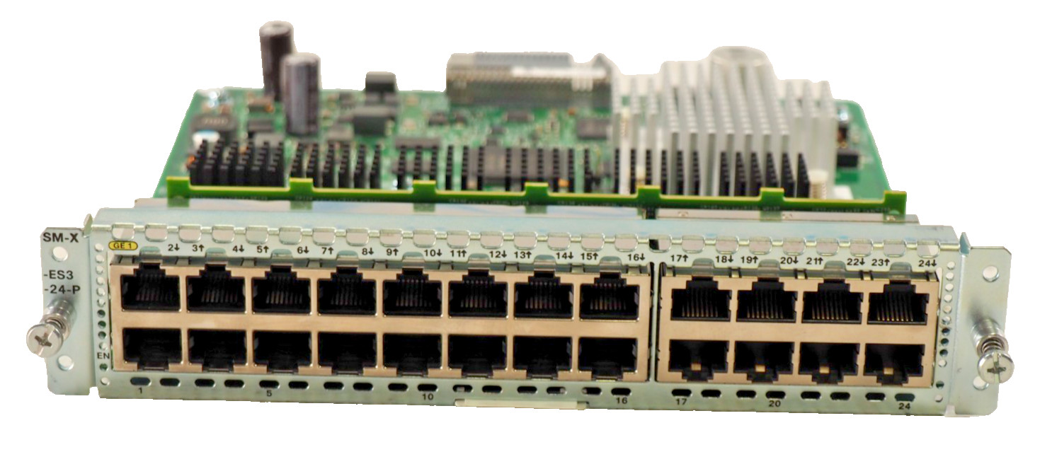 Cisco SM-X-ES3-24-P 24-Port GbE PoE+ Capable Layer 2/3 LAN SM-X Ethernet Module