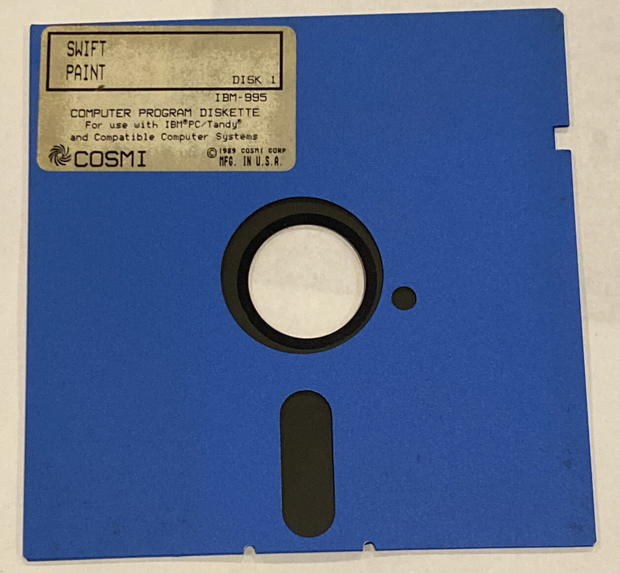 Vintage Computer Program Diskette 5.25 Floppy Swift Paint IBM-995 1989 Cosmi