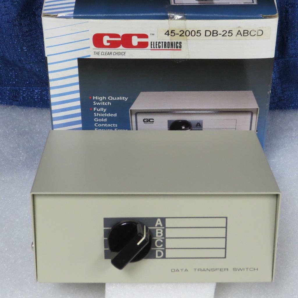 GC Electronics 45-2005 Manual DB25 Female Port A/B/C/D Data Switch 4-Way