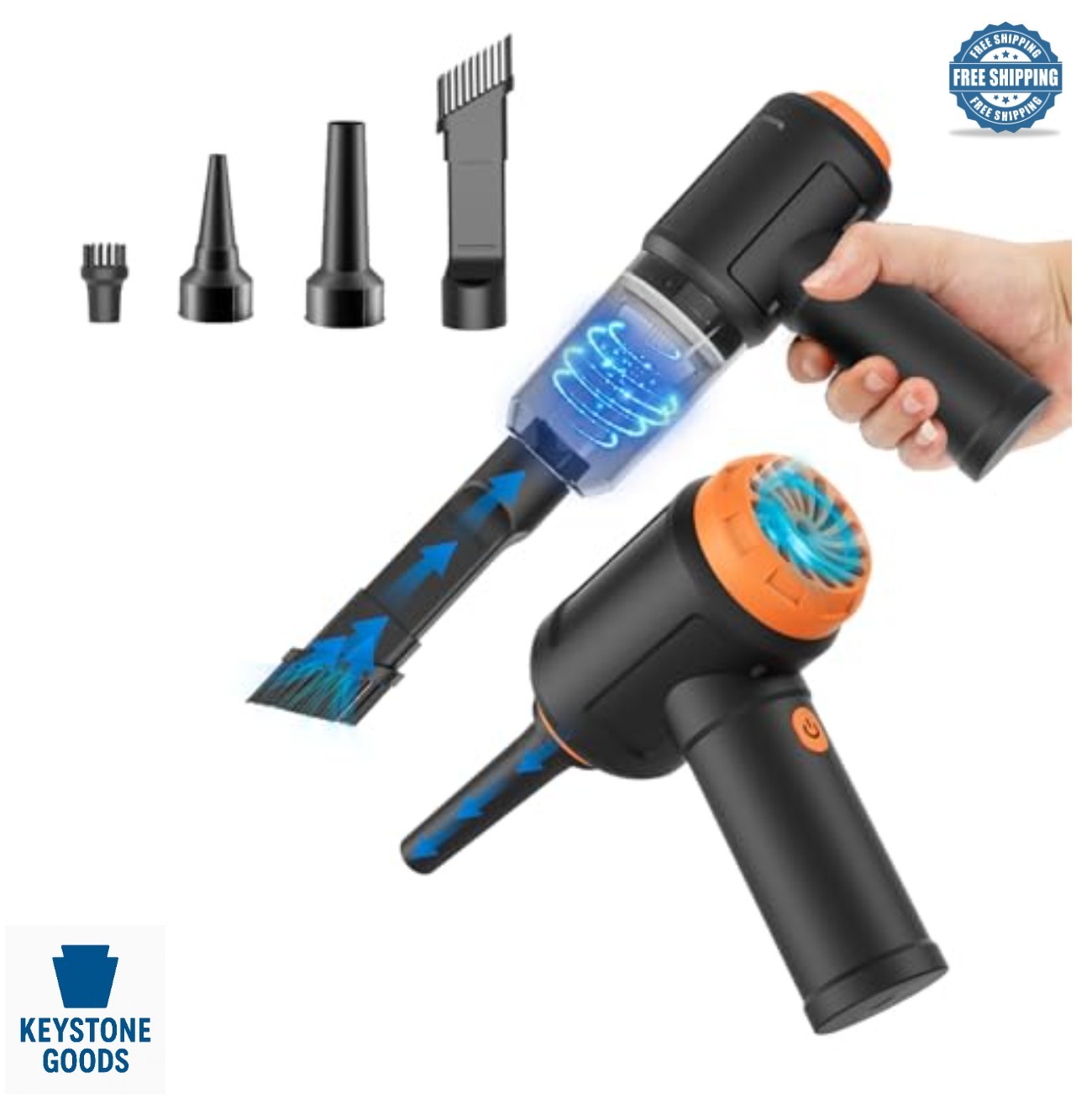 Cordless Air Duster Vacuum 3 in 1 110000RPM 14500pa HEPA Handheld Keyboard