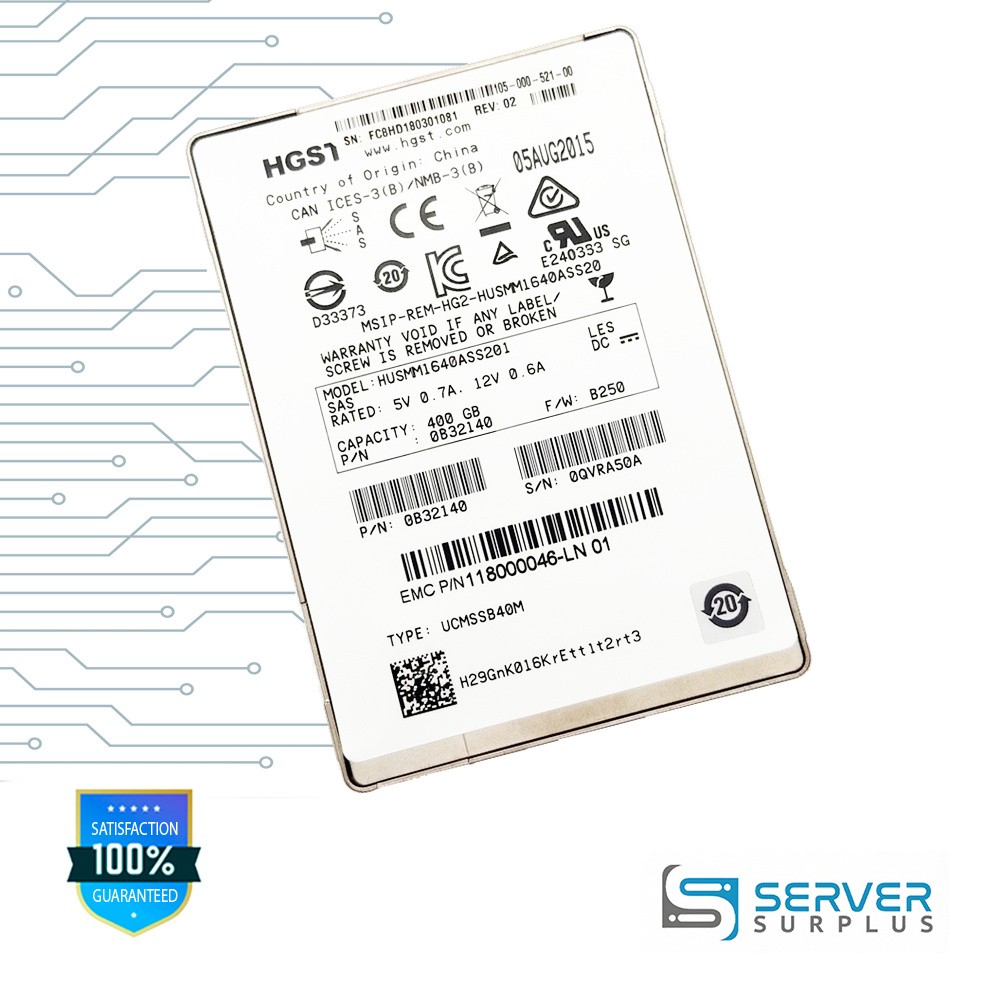 EMC HUSMM1640ASS201 400GB SAS 2.5 in Enterprise SSD | 118000046-LN01 | 0B32140