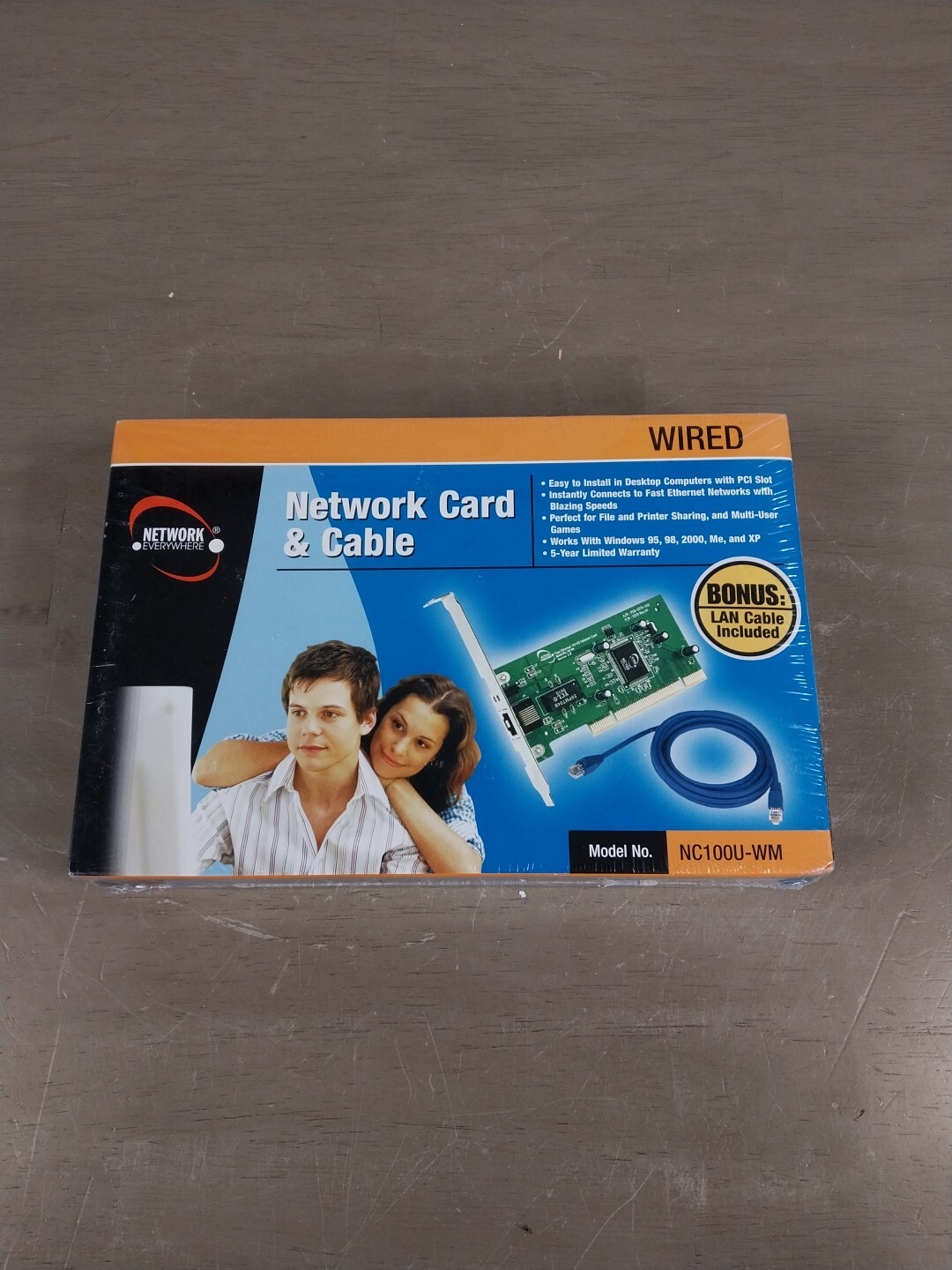Network Everywhere Network Card 10/100 and Cable NC100U-WM Brand New