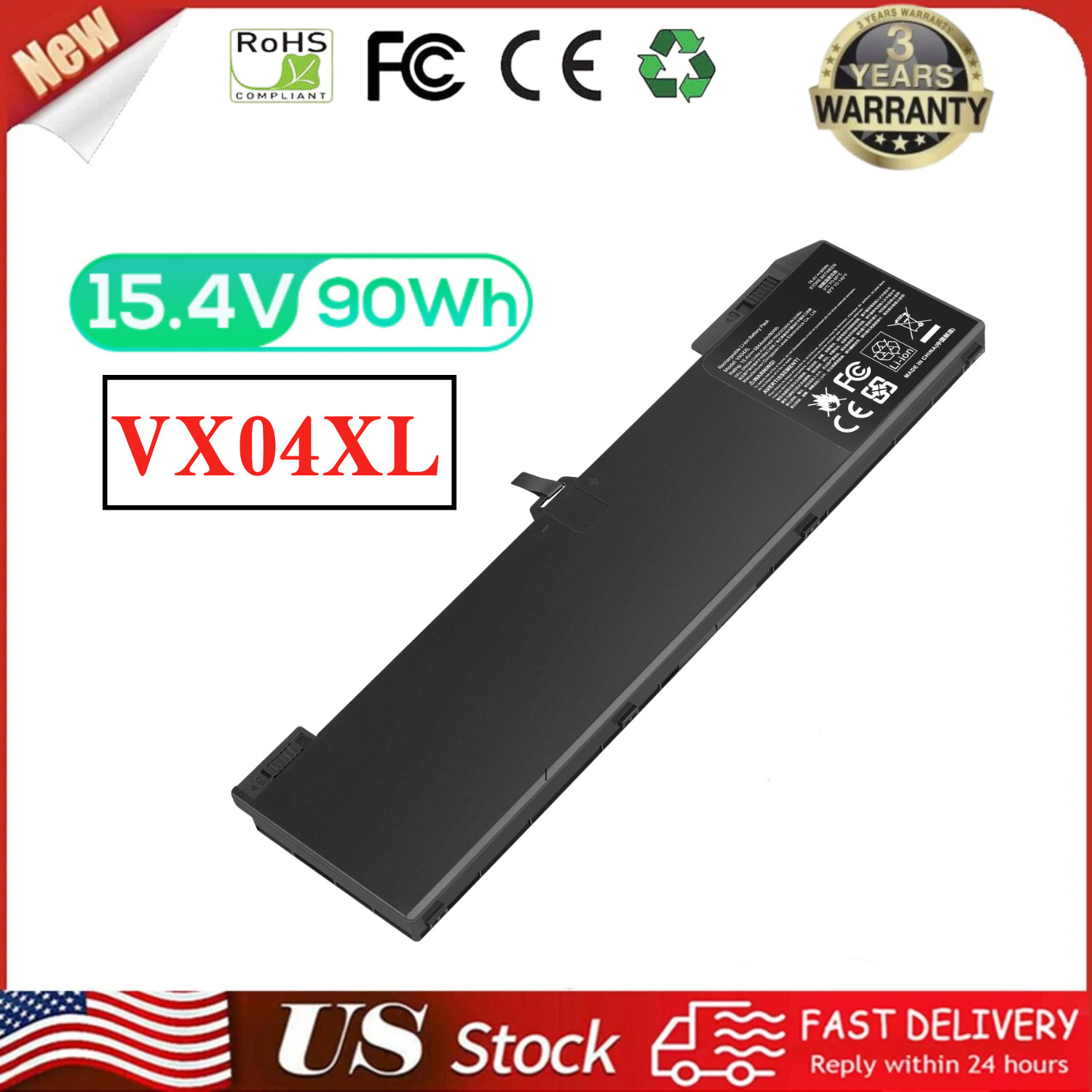 VX04XL LAPTOP BATTERY FOR HP ZBOOK 15 G5 G6 HSTNN-IB8F L06302-1C1 L05766-855 90W