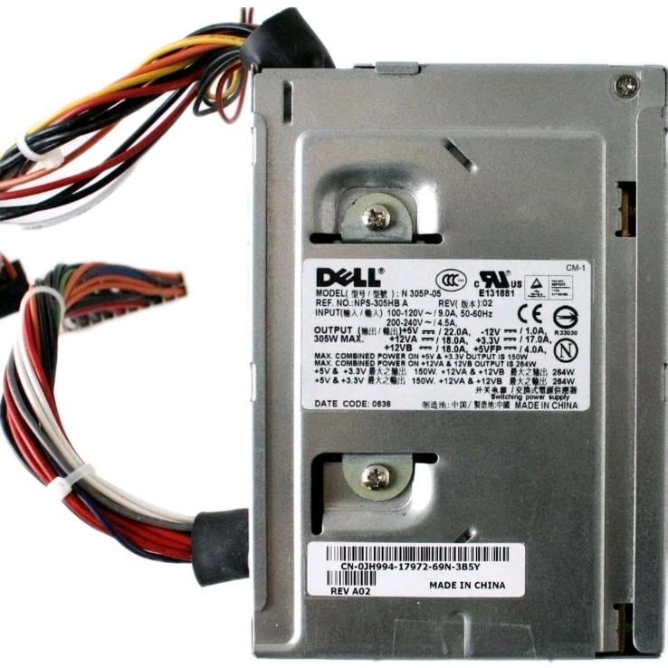 Dell L305P-01 305W Power Supply P/N NH493 PS-6311-5DF-LF REV A05 0NH493 NH493 US