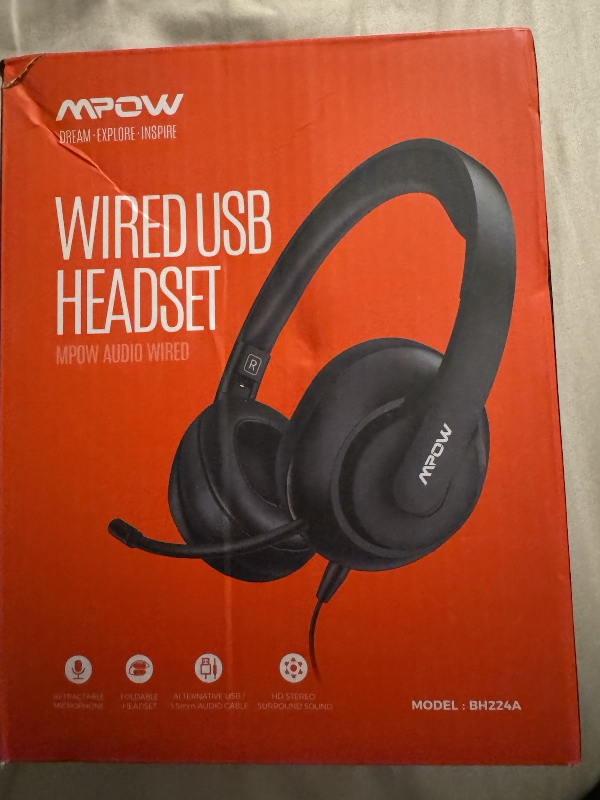 MPOW Wired USB Foldable Computer Headphones-BH224A