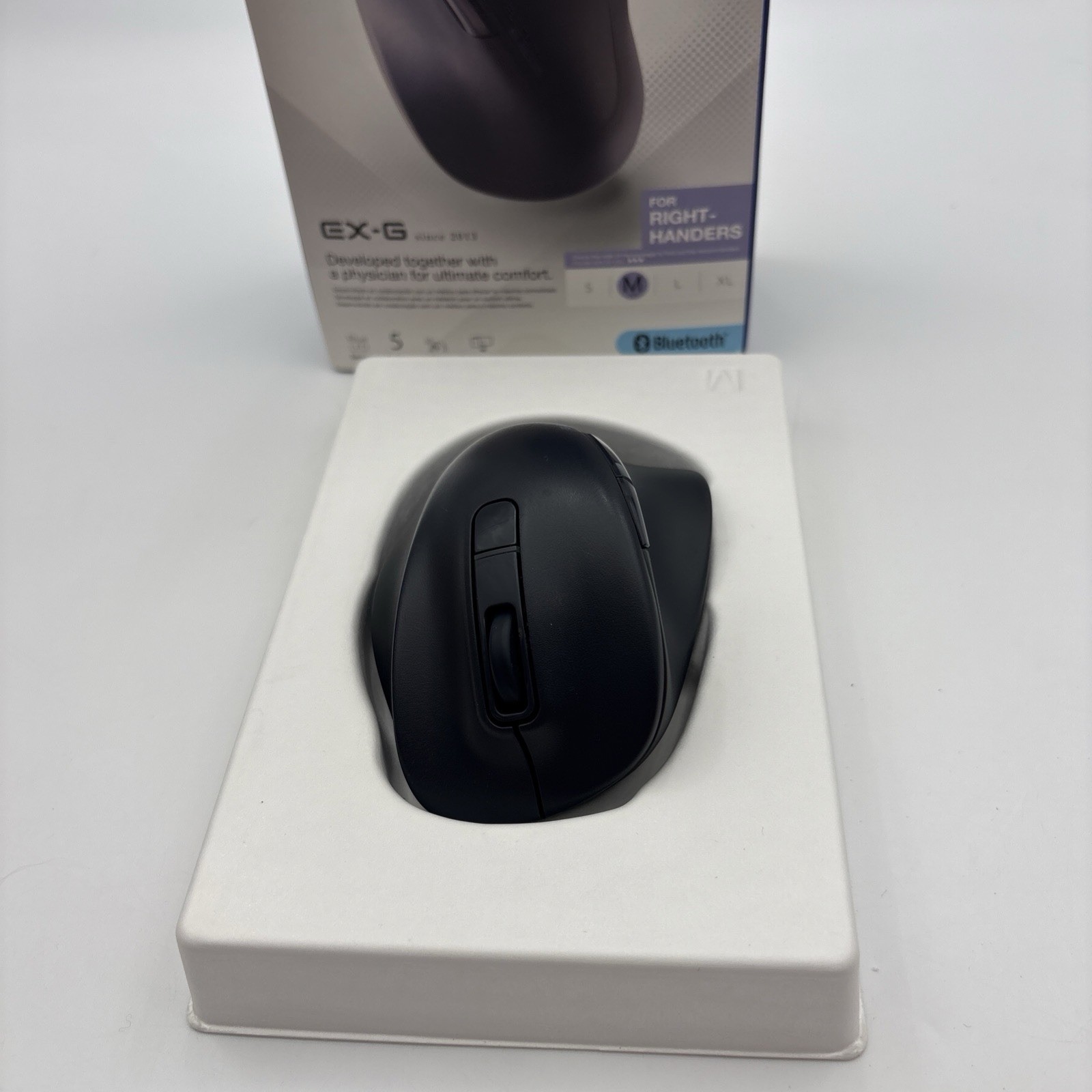ELECOM EX-G PRO Ergonomic Mouse,  M-XGM30BBSK Bluetooth/Wireless Medium Right