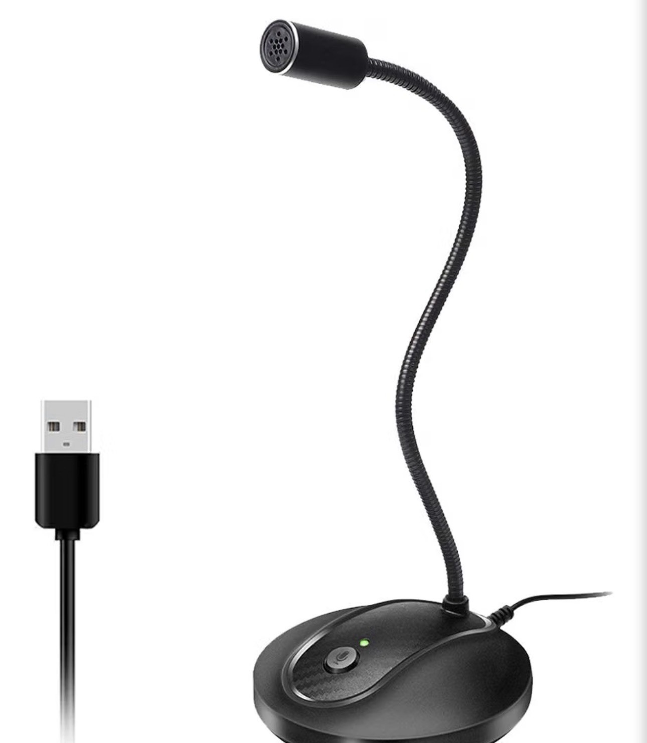 Jounivo USB Microphone with 360-Degree Adjustable Gooseneck and Volume Control