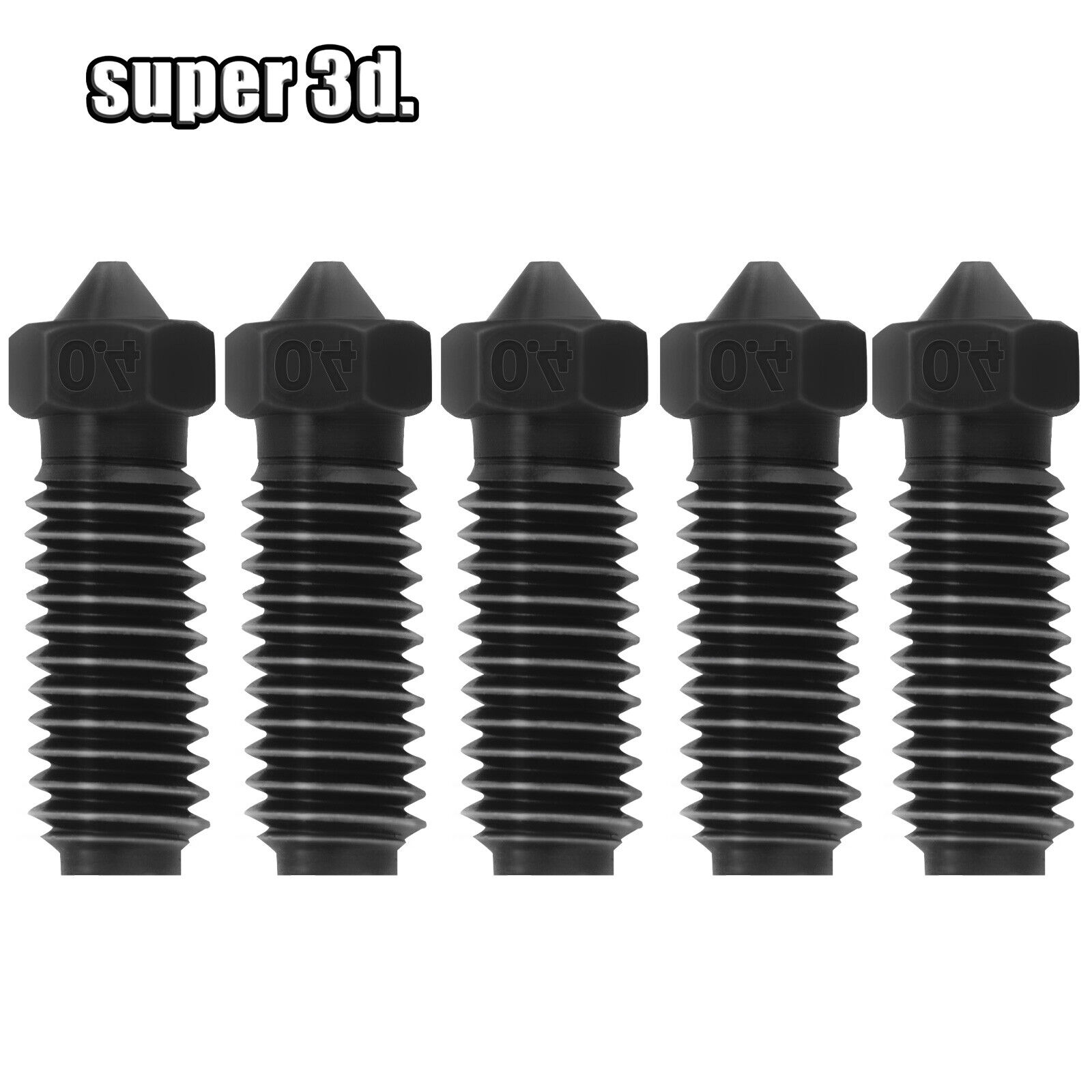 5Pcs 0.4/0.6/0.8mm Hardened Steel Nozzle for Anycubic Kobra 3 Printer