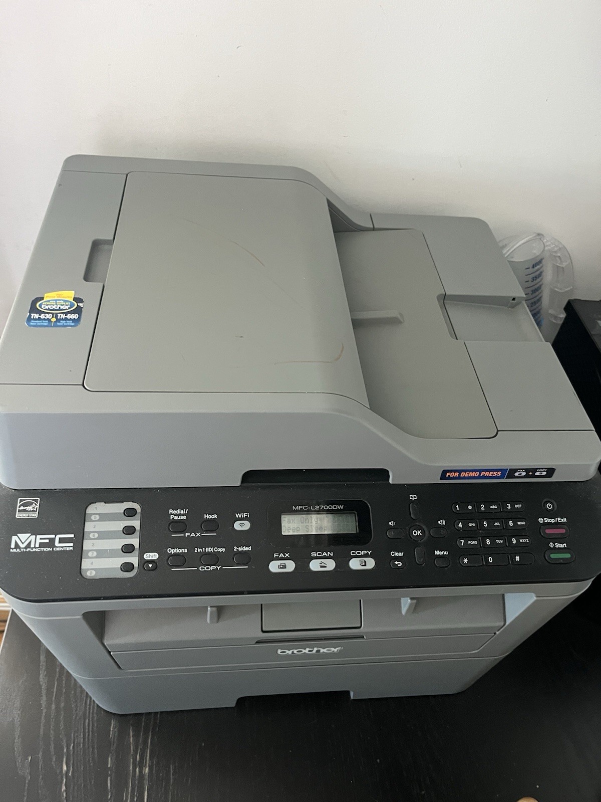 Brother MFC-L2700DW Mono Laser Printer 1.5K Pgs LOW USE W/Toner All-In-One Wi-Fi