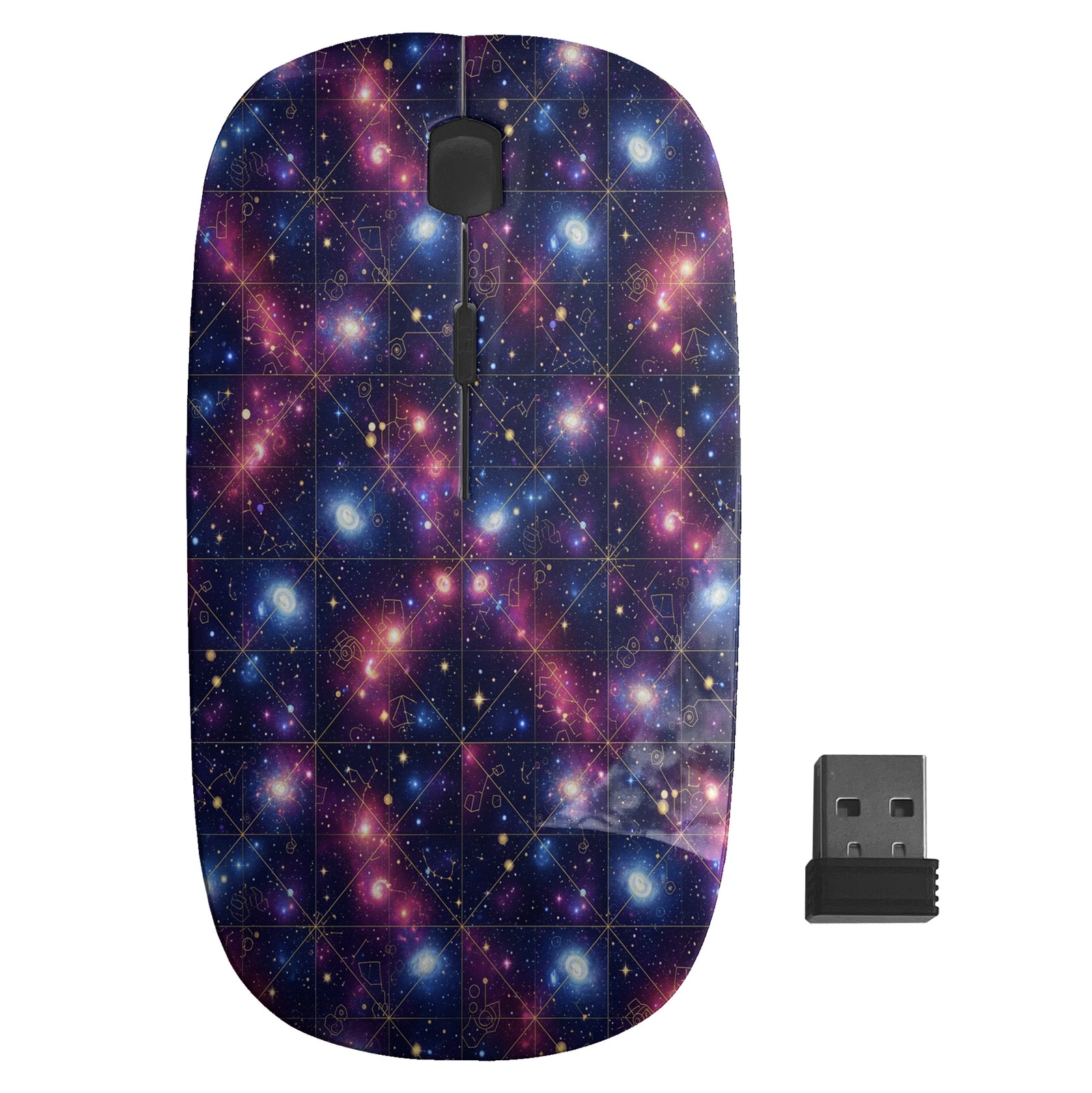 Nebulae Constellations Galaxy Pattern, Optical Wireless Mouse, Desktop Laptop