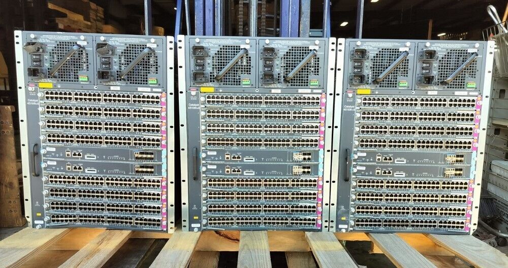 Lot Of 3 - Cisco Catalyst 4510R+E Series Switch WS-C4510R+E *READ*