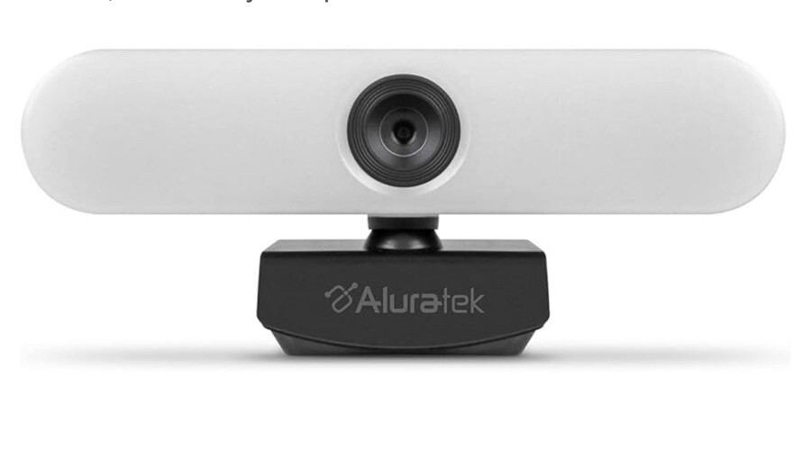 Aluratek 4K Webcam - Black, White - Color - 8 Megapixel - 30 Frames AWCL4KFL