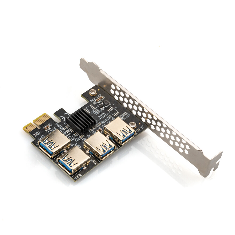 4pcs PCI-E Express 1x to 16x Riser Card Adapter PCIE 1 to 4 Slot Port Multiplier