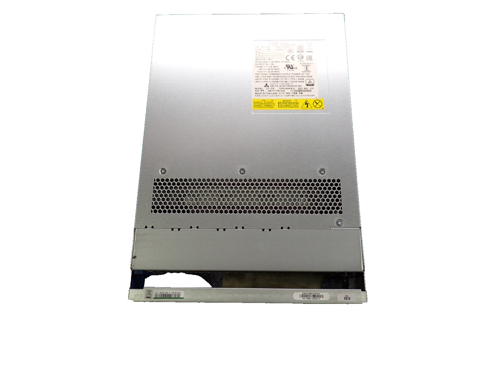 Delta 5552748-P 600W PSU High Efficiency Platinum Server  AC Power Supply