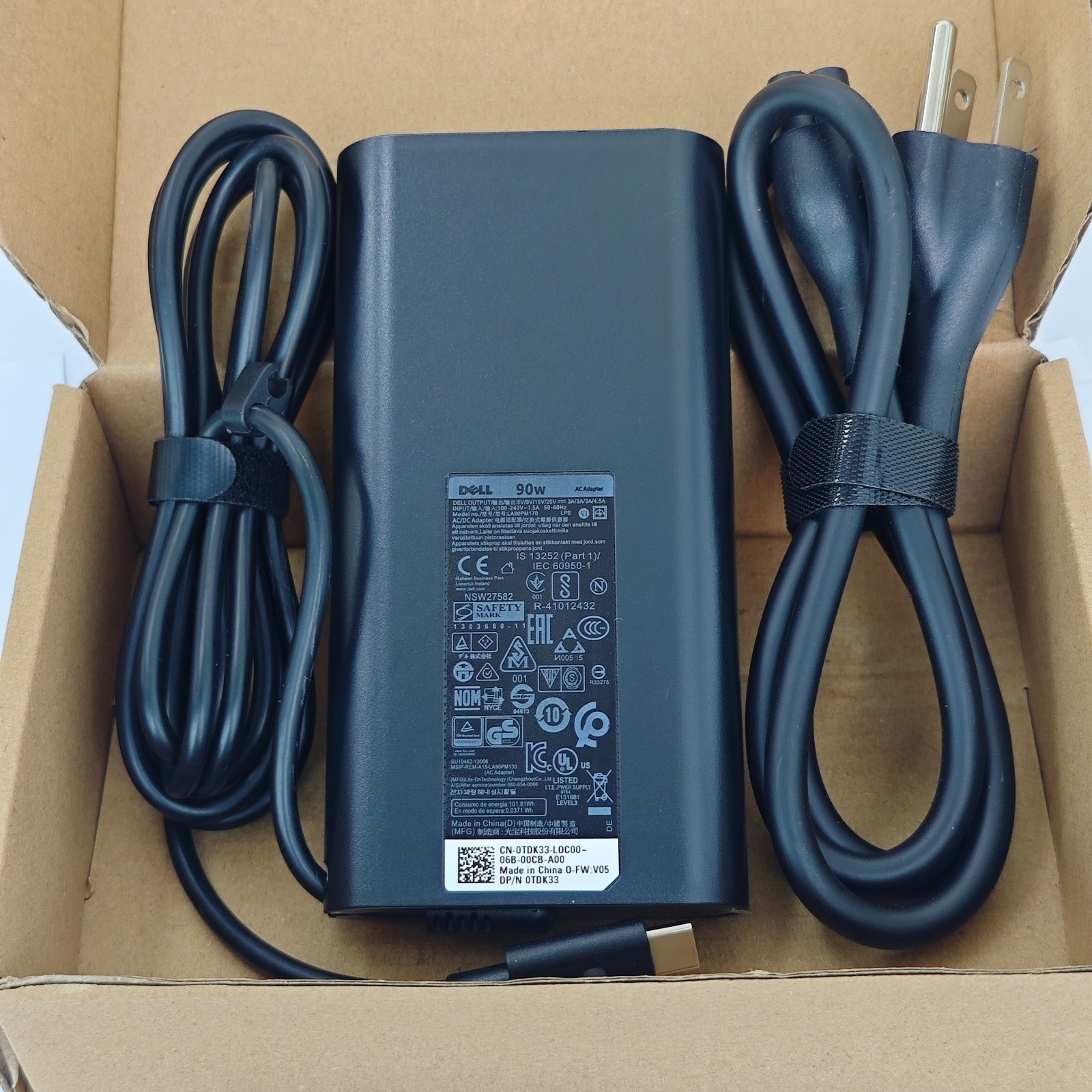 Genuine OEM 90W Type C USB C AC Adapter Charger For Dell DA90PM170 0Y2XGV TDK33