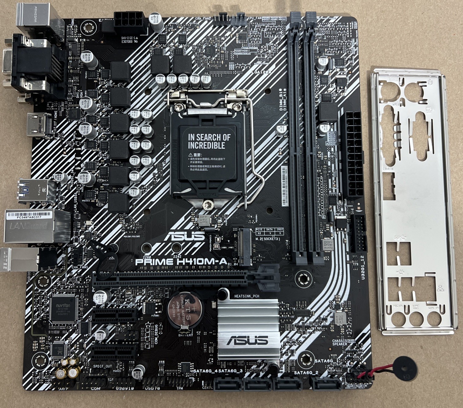 ASUS PRIME H410M-A motherboard LGA1200 DDR4 64G VGA+DVI+HDMI M-ATX