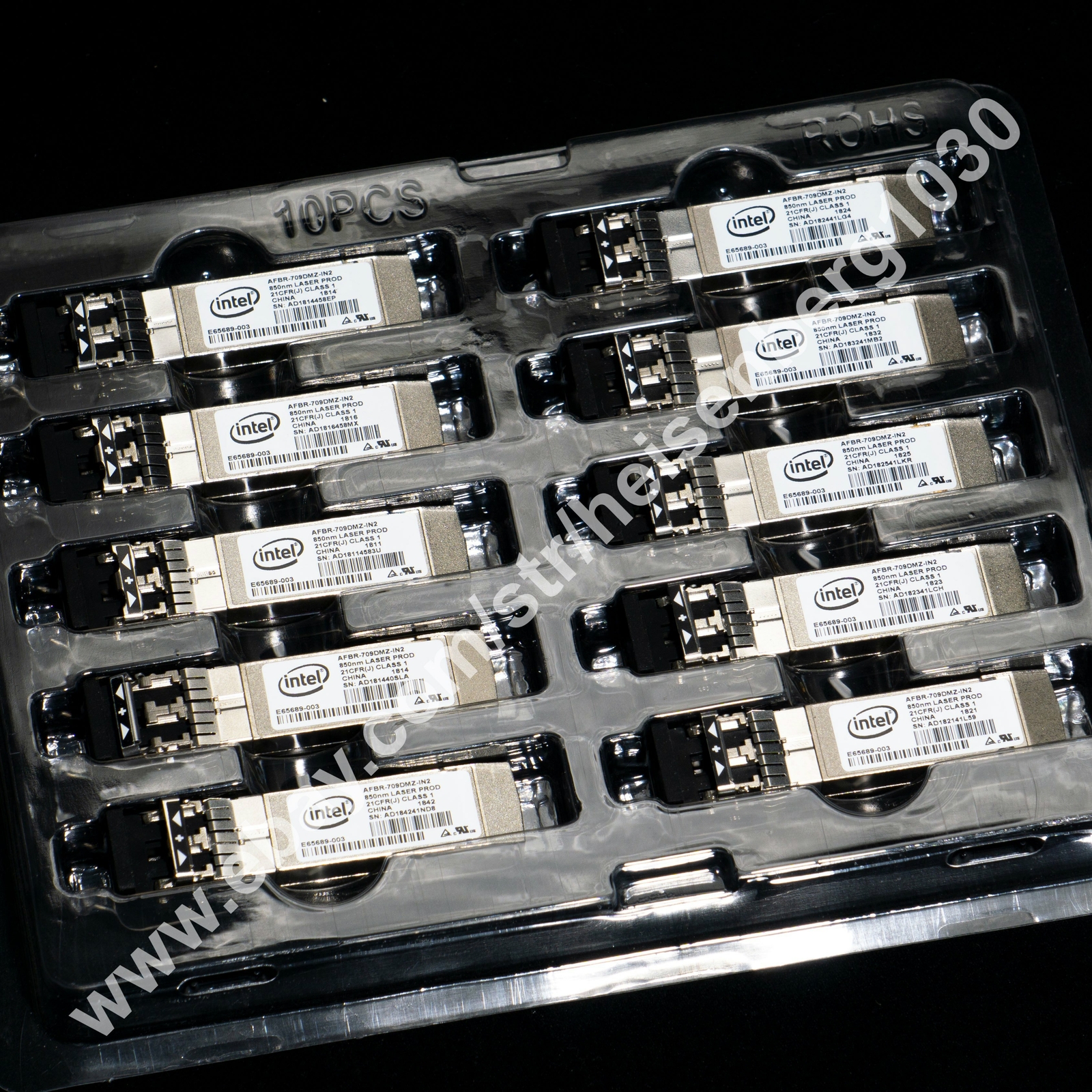 10-Pack E10GSFPSR FTLX8571D3BCVIT&AFBR-709DMZ-IN2 INTEL 10GB SR SFP Y3KJN 0Y3KJN