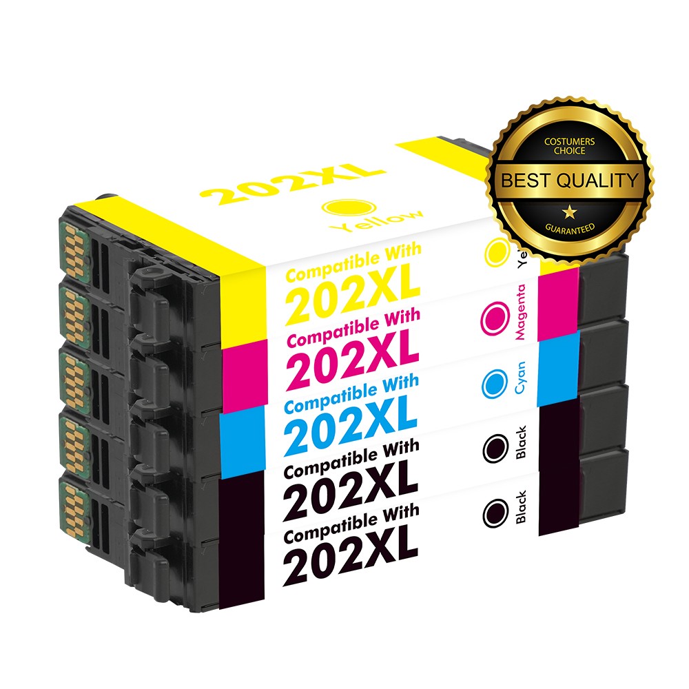 5 PK 202XL Ink Cartridge for Epson WorkForce WF-2860 XP-5100 printer T202XL Ink