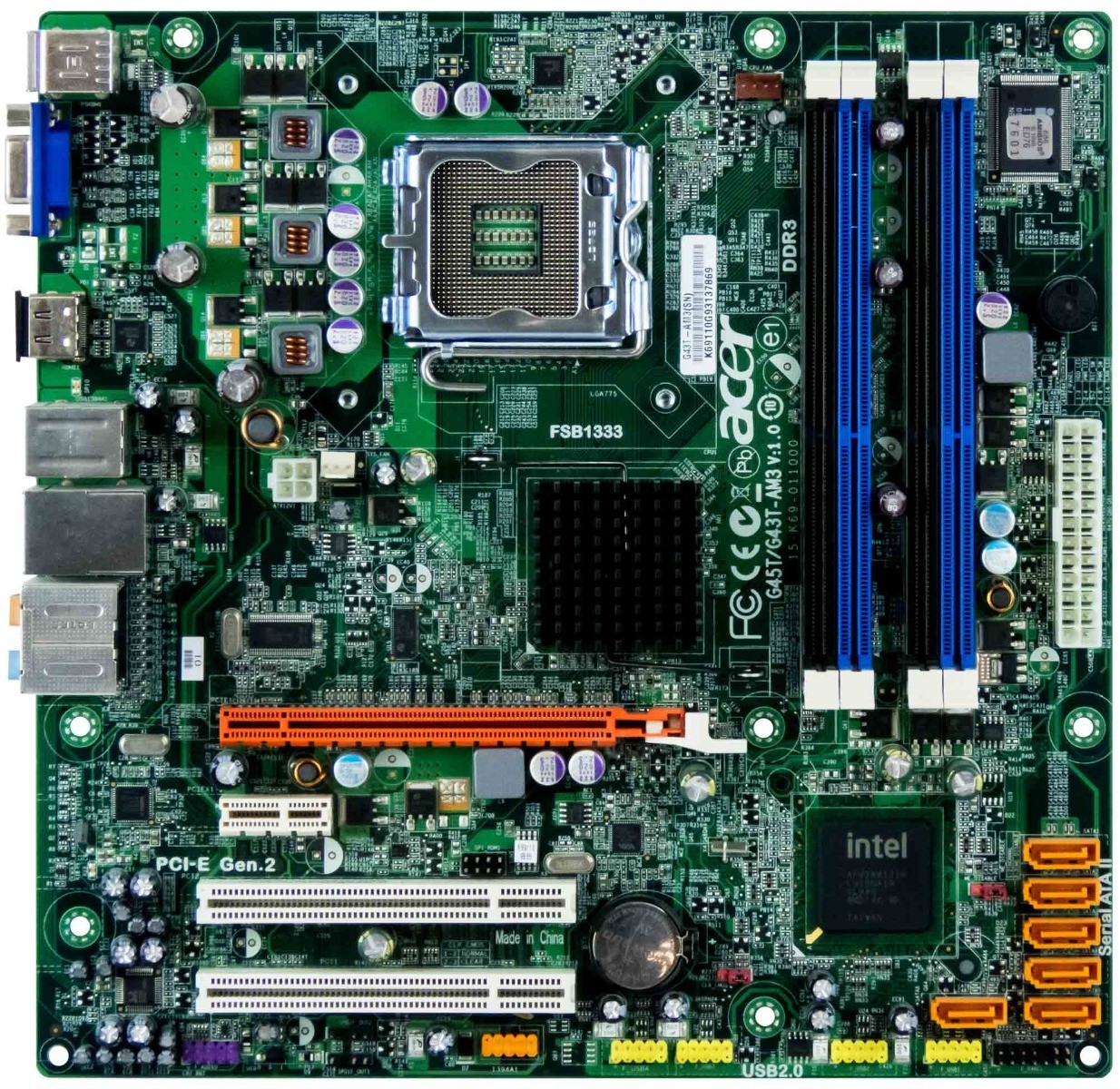 Motherboard Micro-ATX ACER G45T/G43T-AM3 V:1.0 SOCKET LGA775 DDR3 PCIe PCI