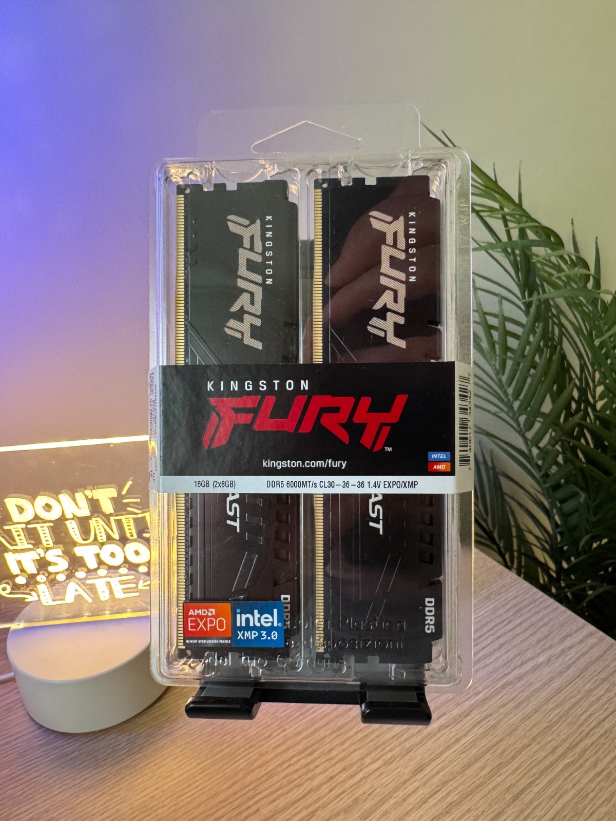 Kingston 16GB (8GBx2) 6000MT/s DDR5 CL30 DIMM (Kit of 2) FURY