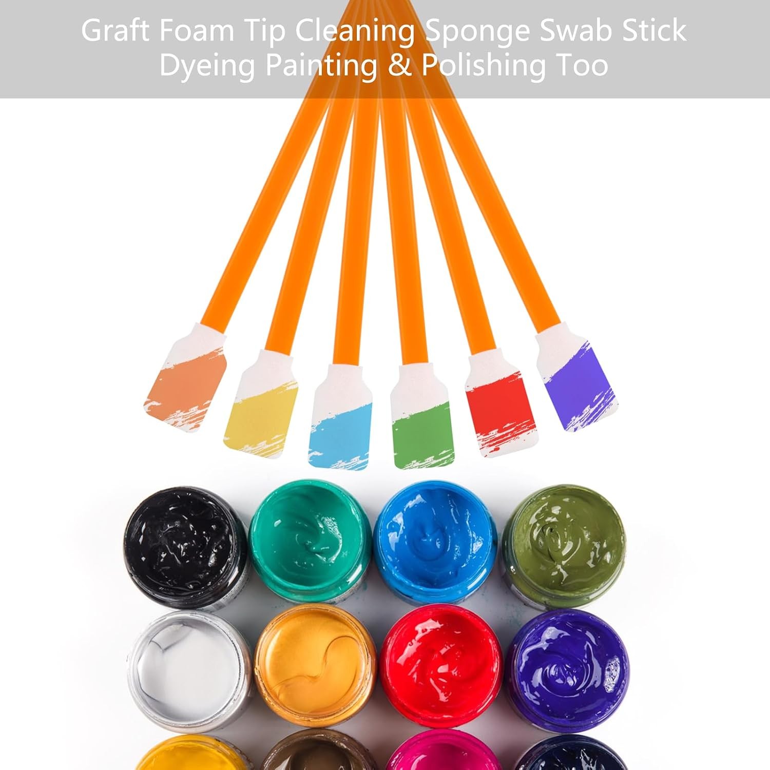 MIDELONG Foam Cleaning Swabs, 5.11" Square Rectangle Swab Tips...