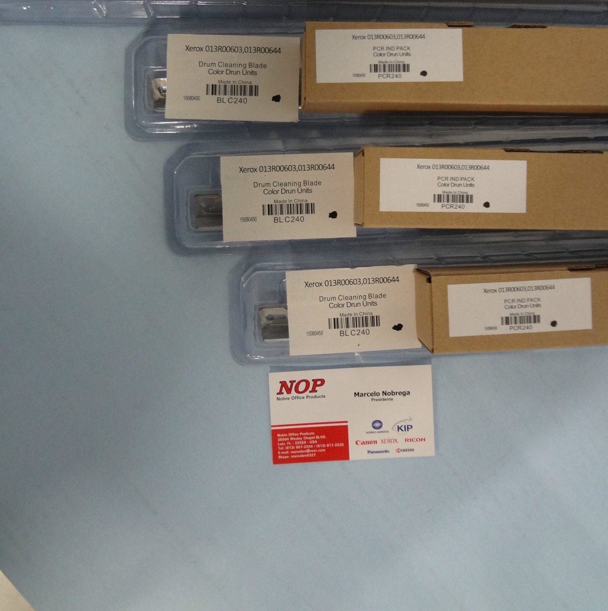 3 PCR Roller & 3 CLEANING BLADE 13R603 Xerox DC 240 242 250 252 6550 7500 5065