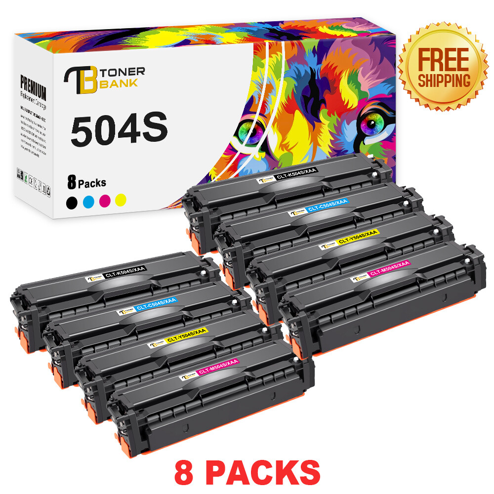 8PK Toner Cartridge for Samsung CLT-C504S CLT-M504S CLT-Y504S C1810W C1860FW INK