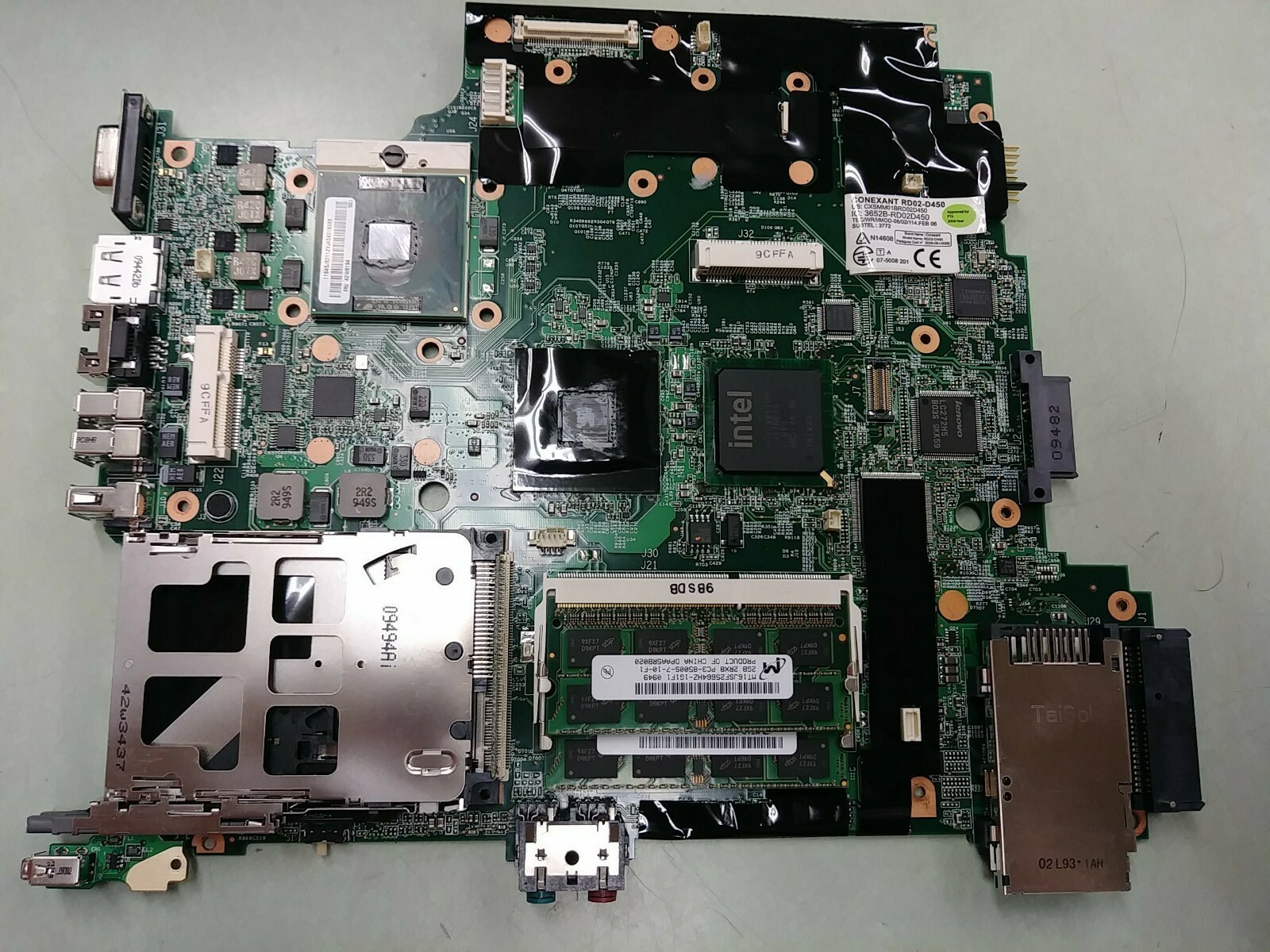 IBM W/1394 LAPTOP BOARD 45N4512 63Y1164 44C5311 45N5163 / SLGFE (2) 2GB