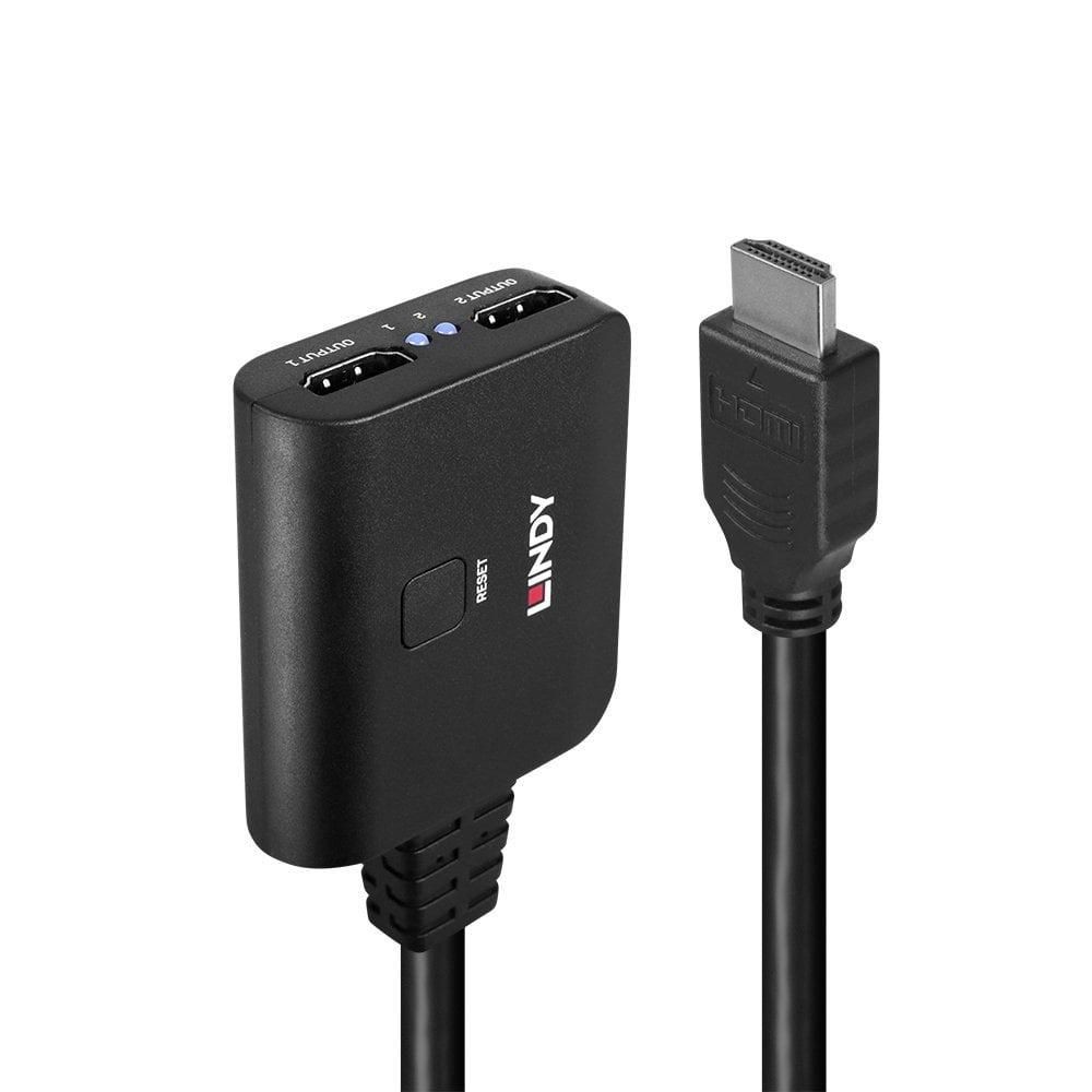 Lindy W128802315 38356 2 Port HDMI 4K60 Splitter Cable ~E~