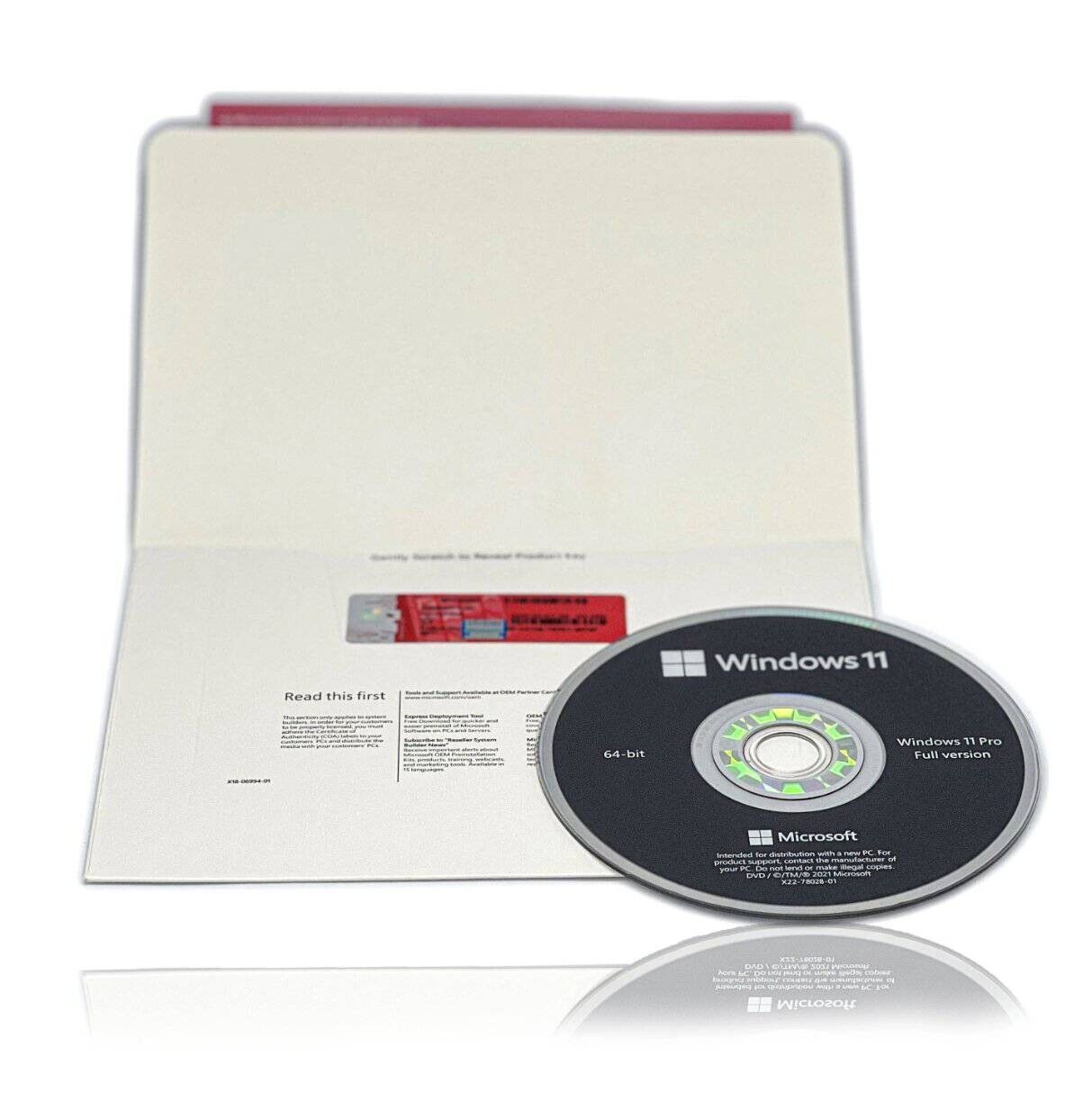 MS Win 11 Pro License Key & 64bit Installation DVD Full Version - Sealed Package