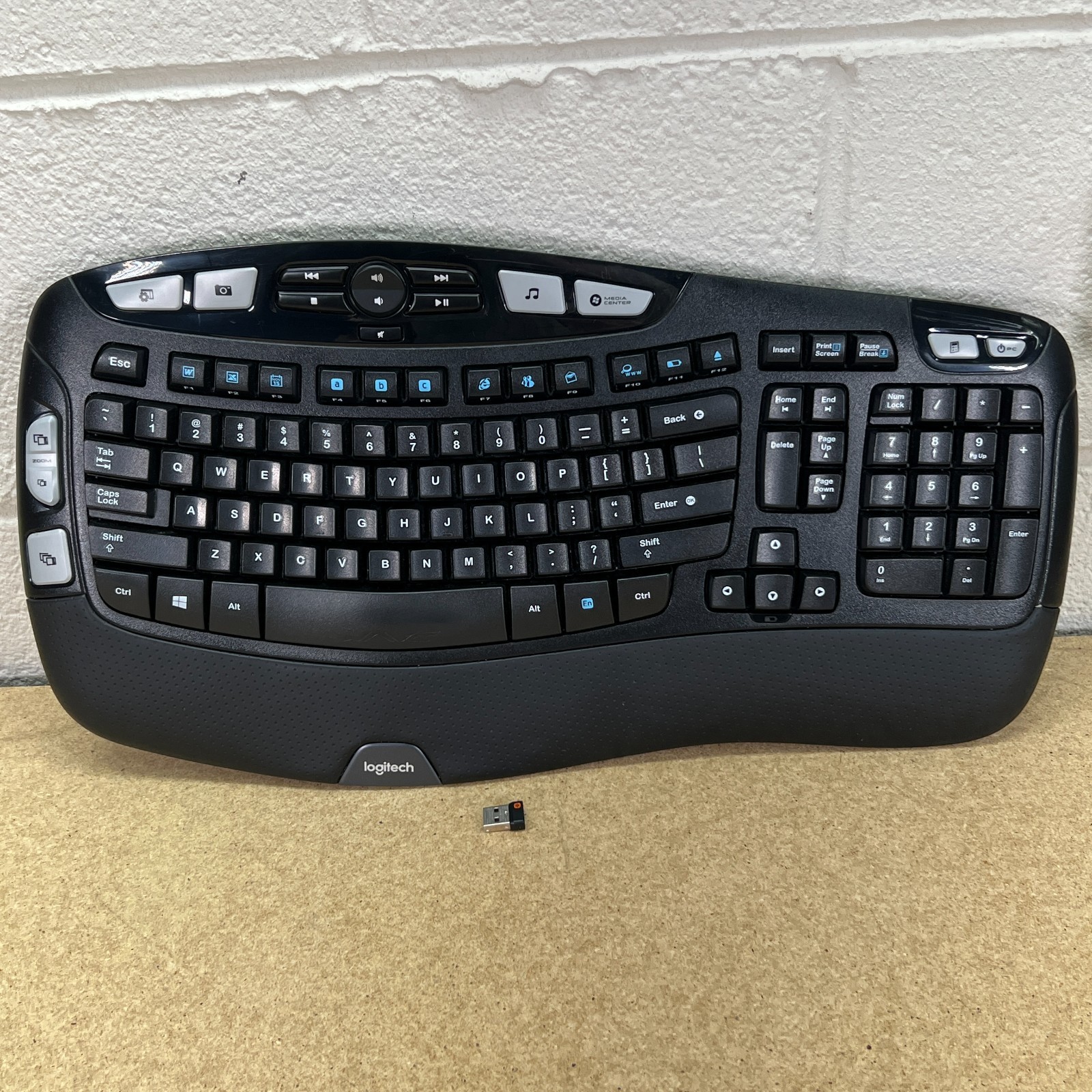 Logitech K350 Wireless Wave Keyboard Ergonomic Y-R0053 Tested With USB Dongle