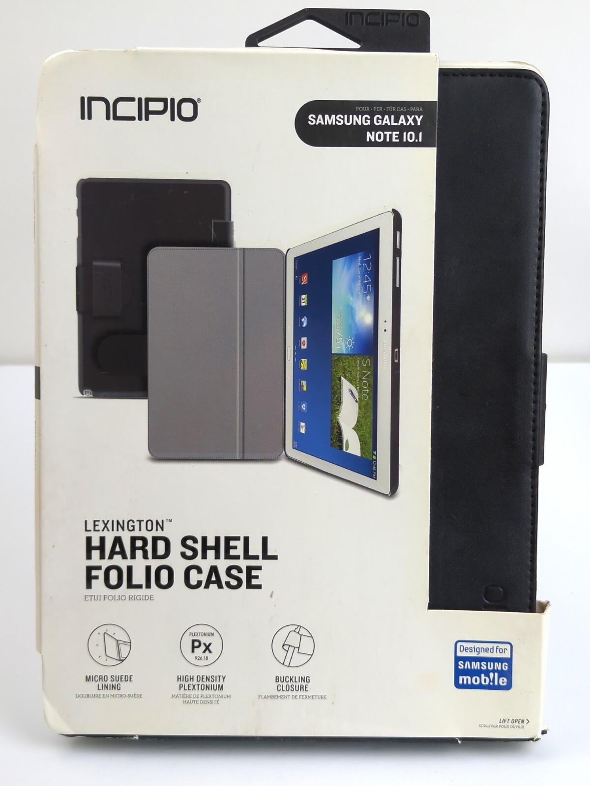 Incipio OEM Samsung GALAXY NOTE 10.1 Lexington Hard Shell Folio Case Black NEW