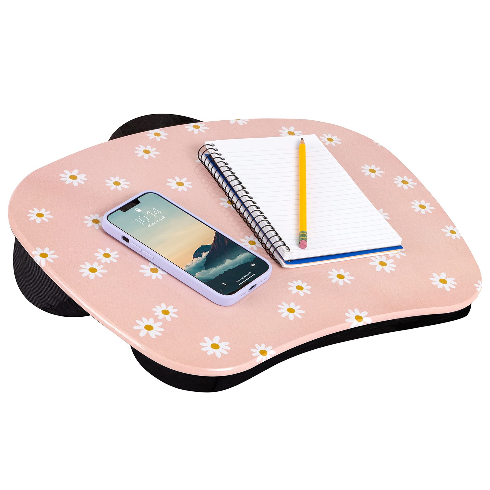 Mystyle Pink Daisy Lap Desk For Laptops Up To 15.6 Portable Cushioned Surface
