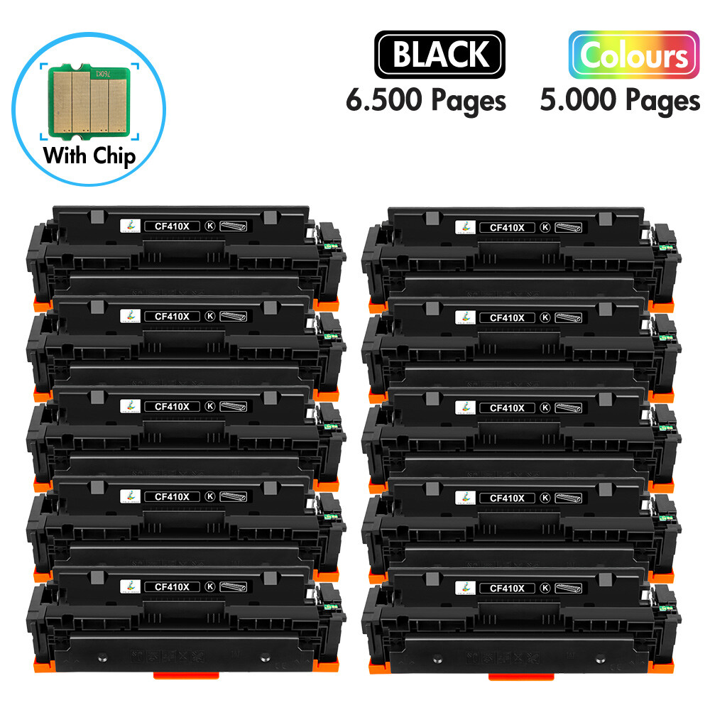 10Pk BK Toner Cartridge fit for HP CF410X LaserJet Pro MFP M377dw M477dw M477fnw