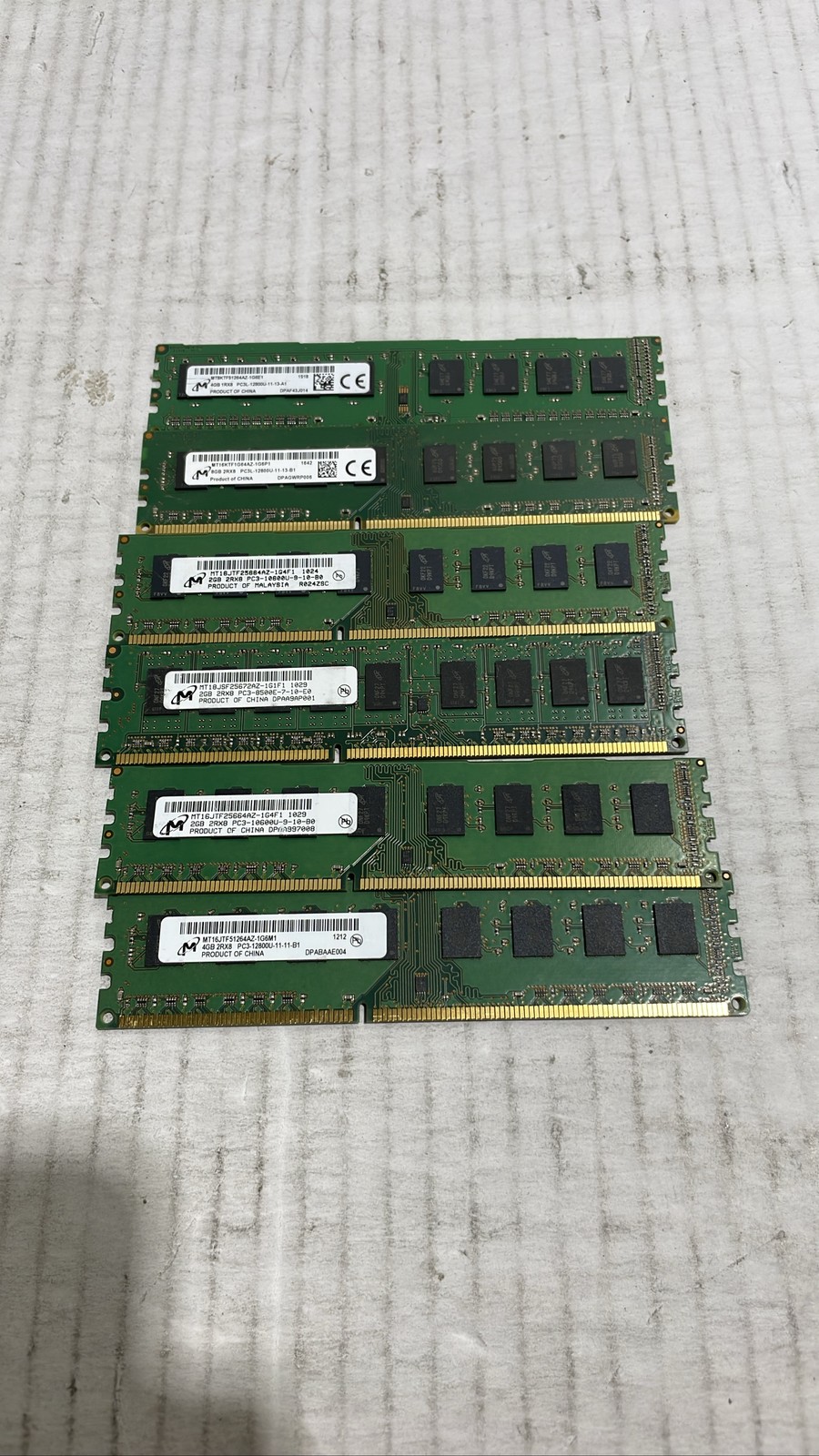 Micron MT16KTF1G64AZ-1G6P1 8GB MT8KTF51264AZ-1G6E1 4GB DDR3 DDR3L RAM Lot of 6