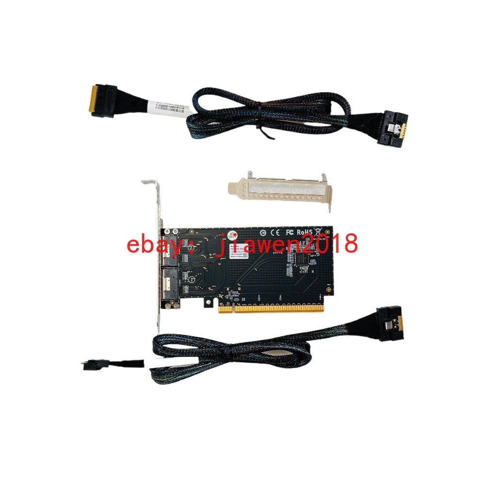 External PCI Express 4.0 x16 to 2*8i Adapter PCI-E TO SFF-8654+ 2*cable US