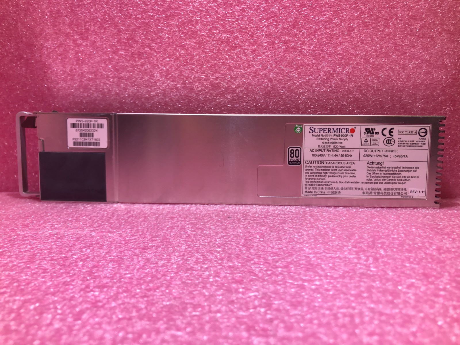 Strong-IT Supermicro PWS-902-1R SUPERMICRO CSE-826 X24 2.5'' HDD POWERSUPPLY
