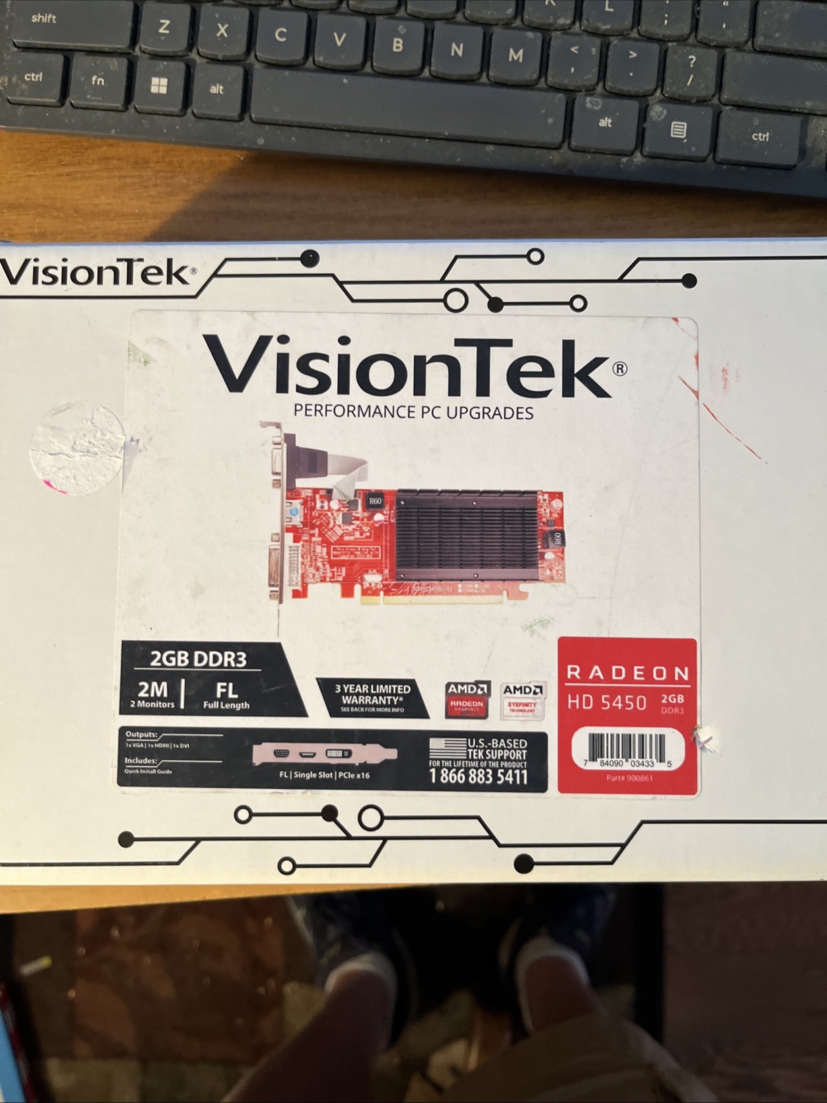 VisionTek Radeon HD 5450 2GB DDR3 PCIe x16 DVI HDMI VGA Multi-Monitor