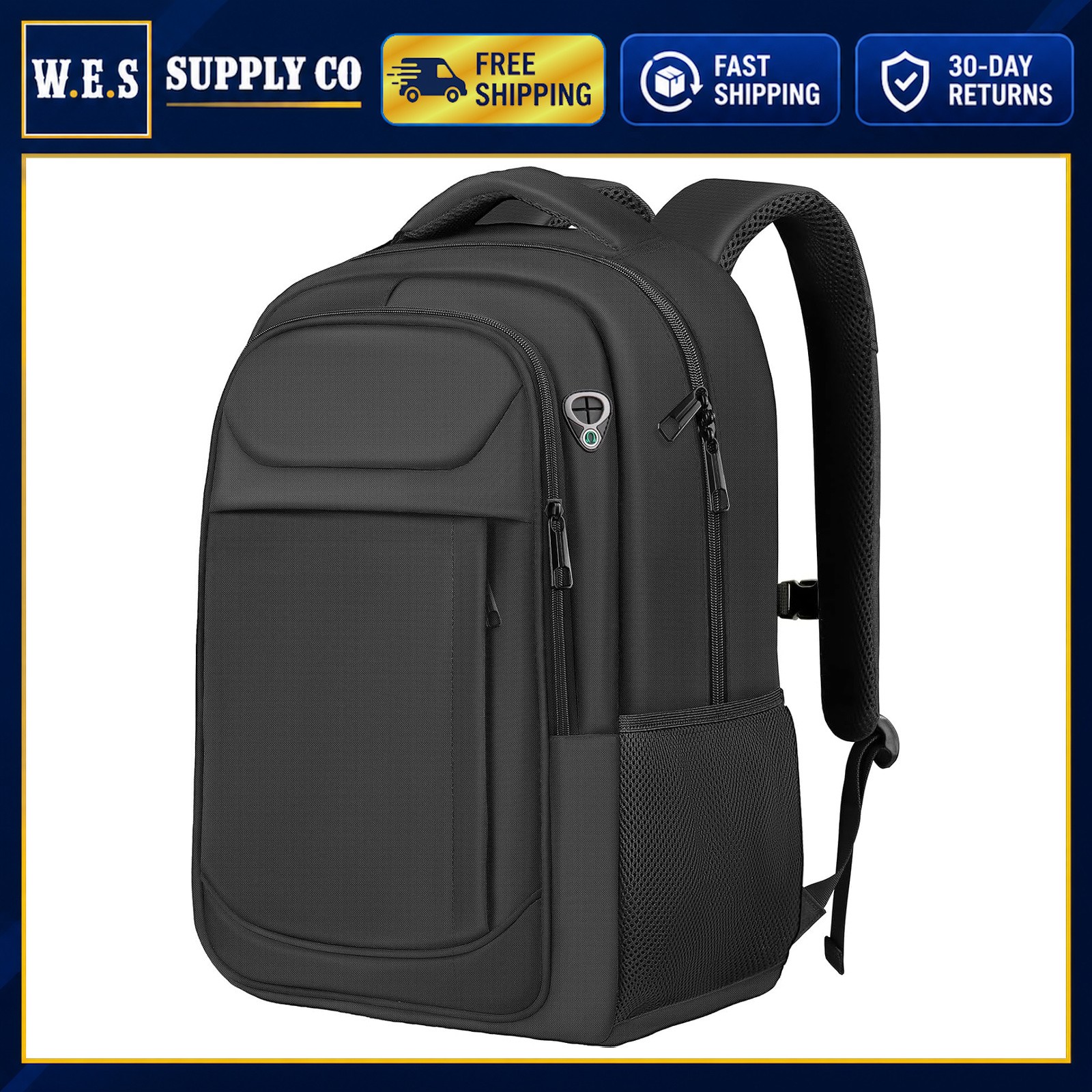 Travel Laptop Backpack 17.3 Inch Water Resistant with Luggage Strap