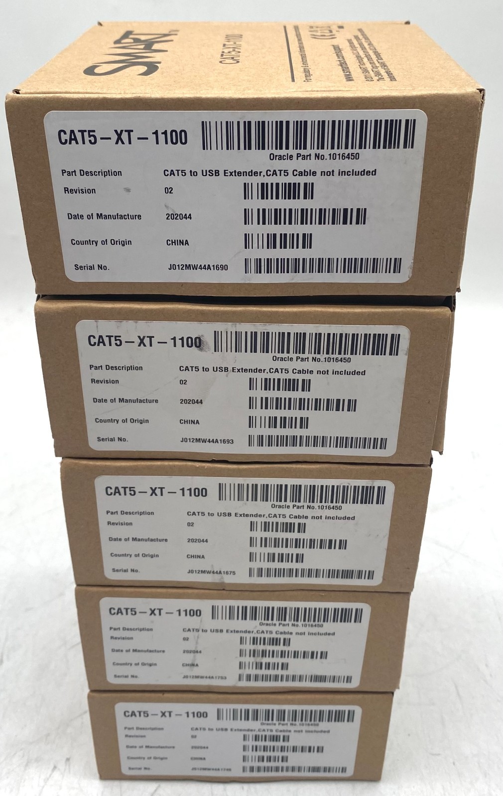 5X NEW OPENED BOX SMART CAT5-XT-1100 CAT 5 USB-A TO USB-B 13" EXTENDER