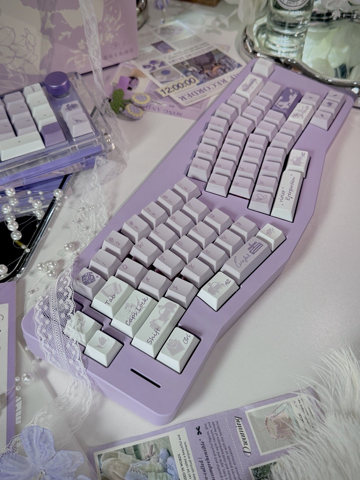 DIMIALICE Ergonomic Pastel Purple Creamy Thocky Mechanical Custom Keyboard Set